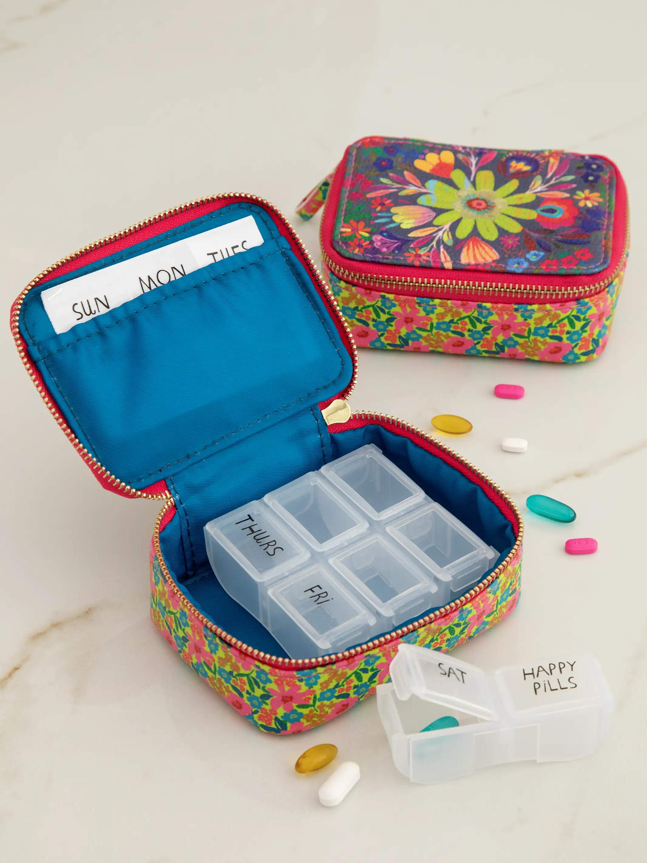 Getaway Daily Pill Case - Pink Neon Green