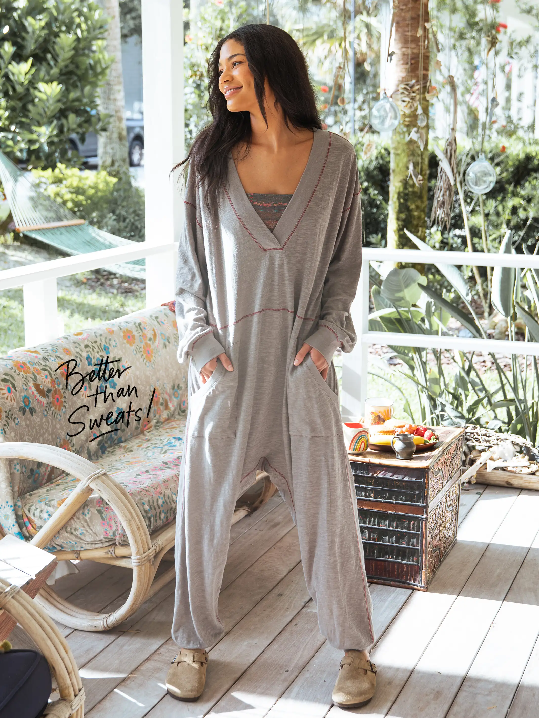Johnnie Cotton Jumpsuit - Charcoal
