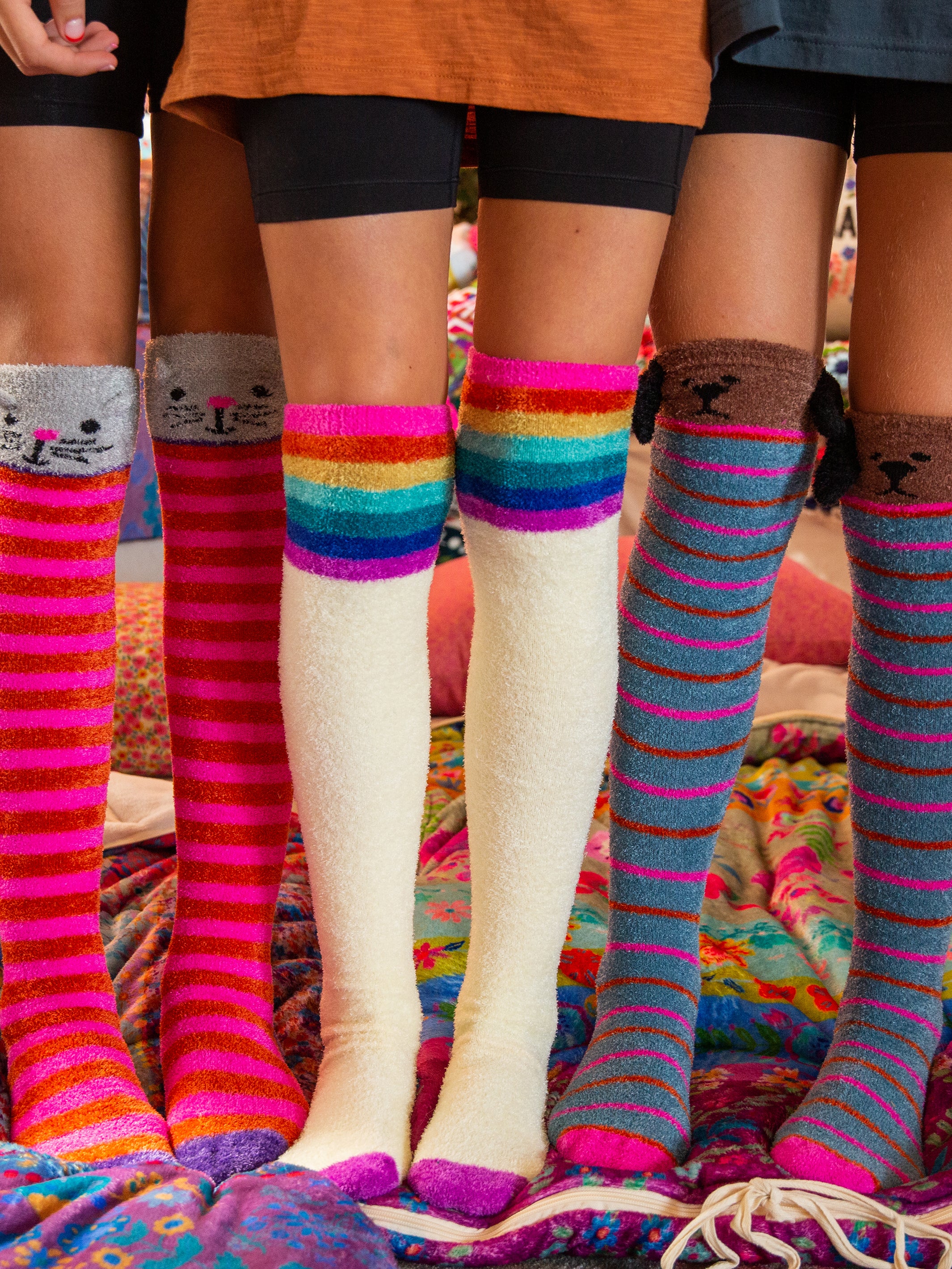Over-the-Knee Cozy Socks - Rainbow
