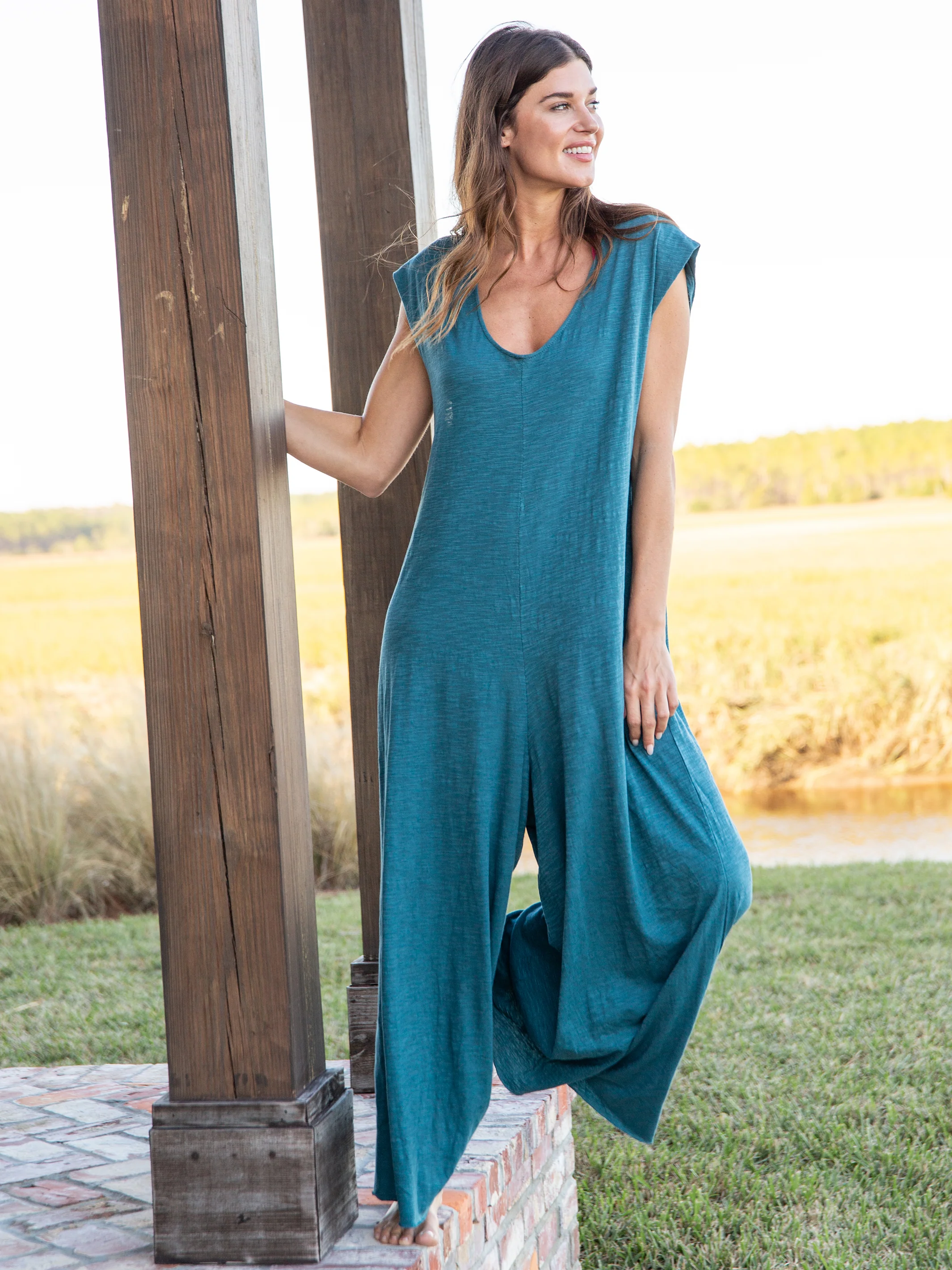 Dylan Reversible Knit Jumpsuit - Teal