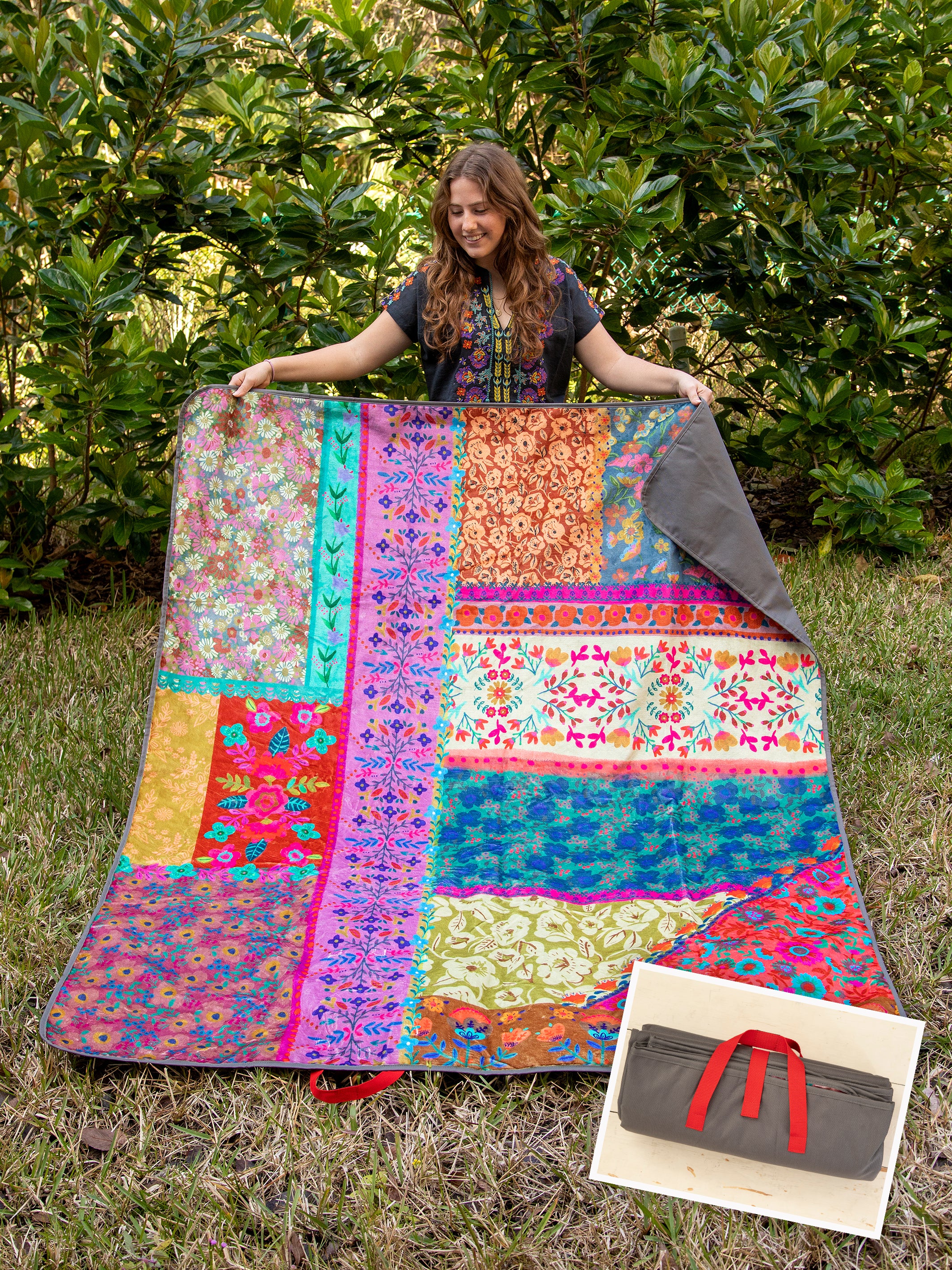 XL Water Resistant Picnic Blanket - Patchwork