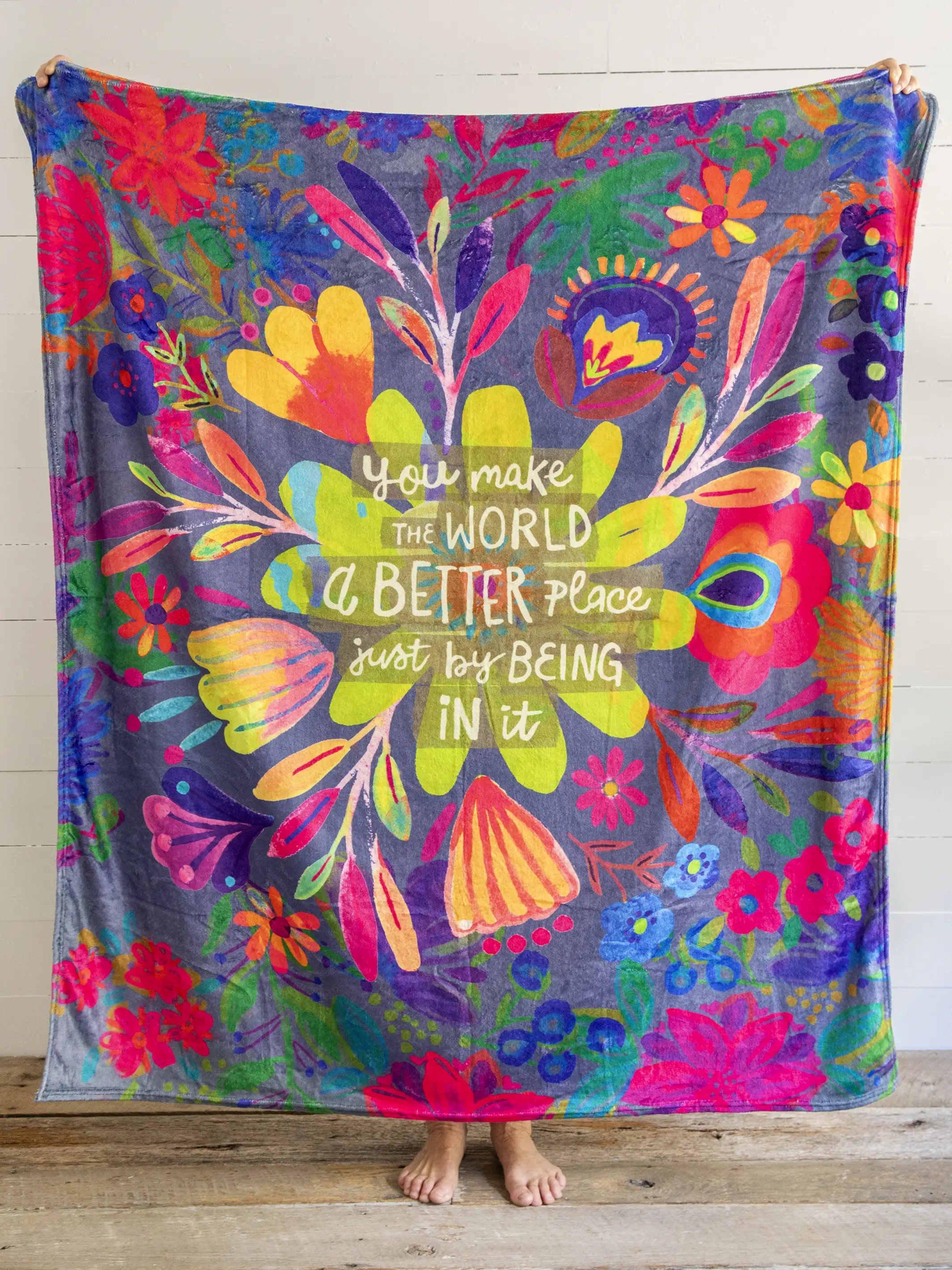 Cozy Throw Blanket - You Make The World Better