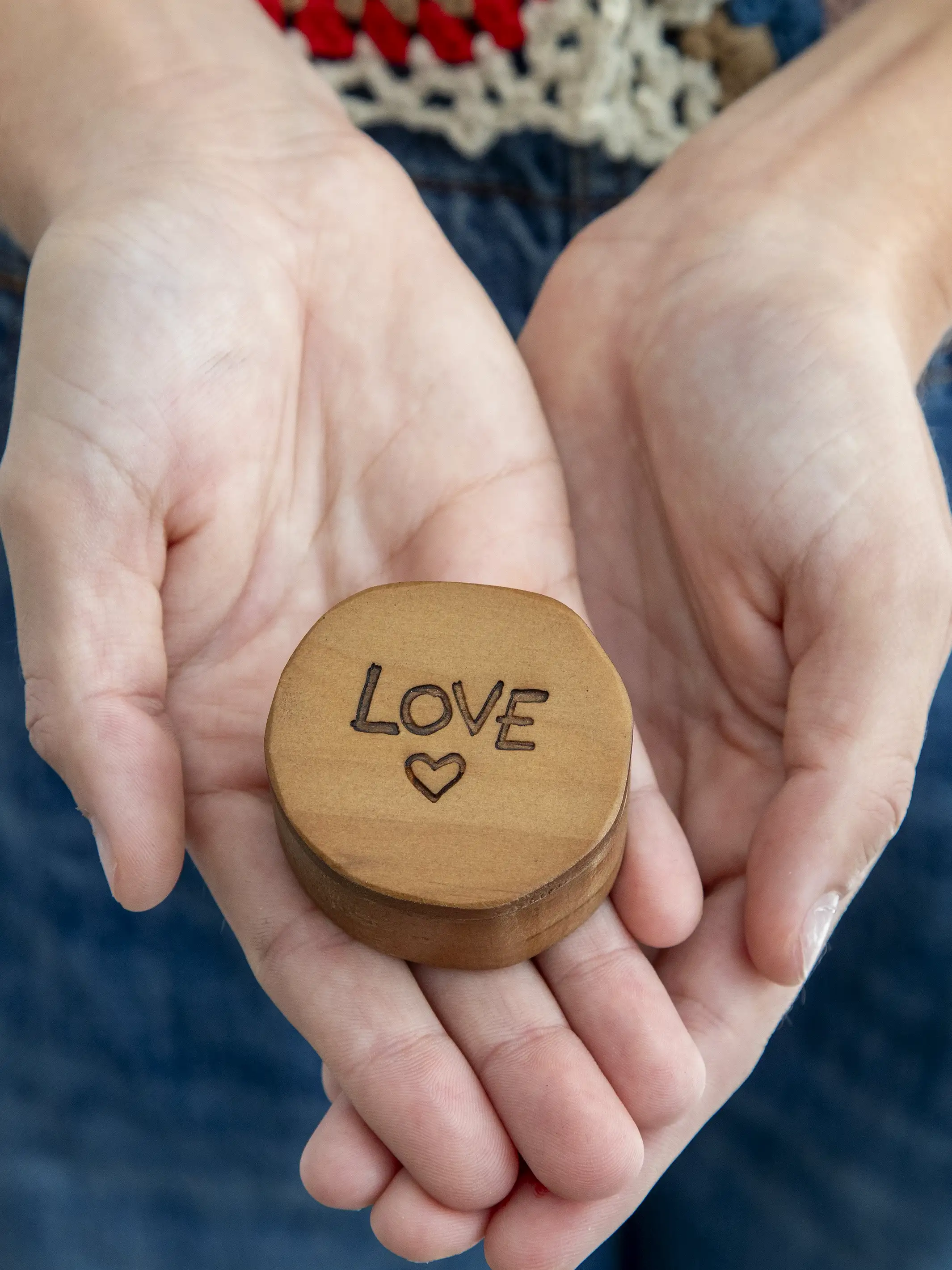 Sentiment Wooden Keepsake Box - Love Heart
