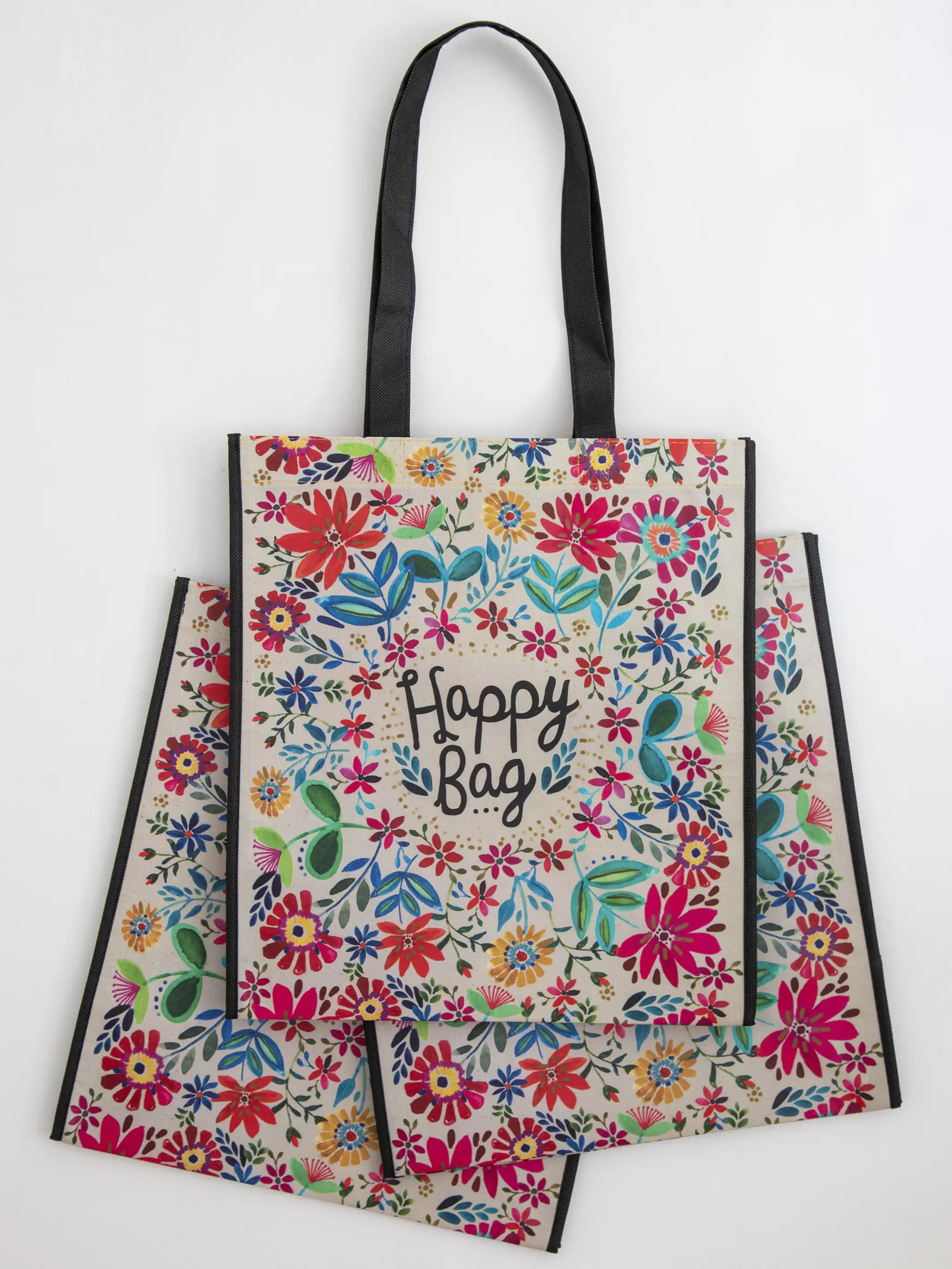 XL Happy Bag, Set of 3 - Bright Floral