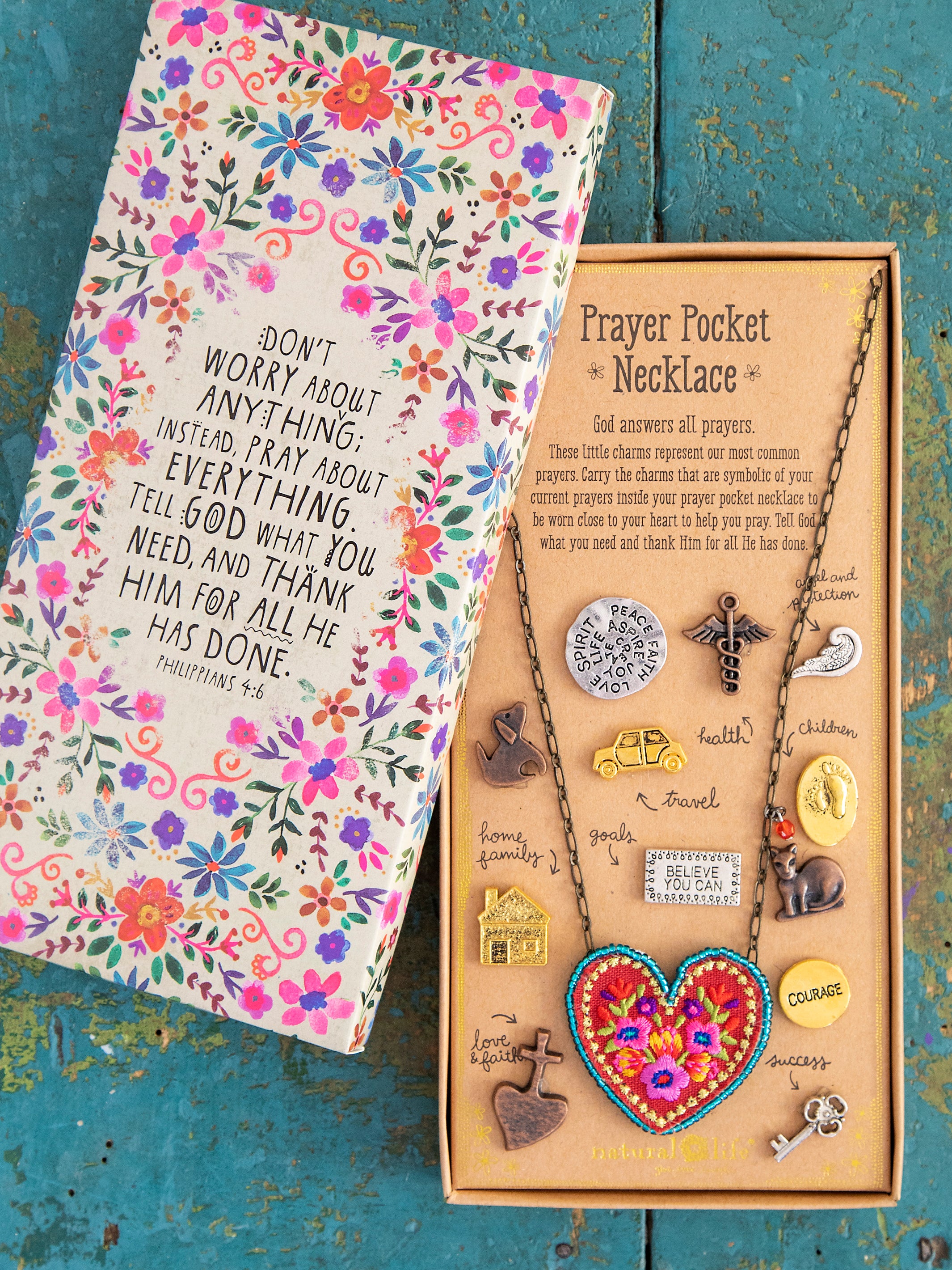 Prayer Pocket Charm Necklace - Heart