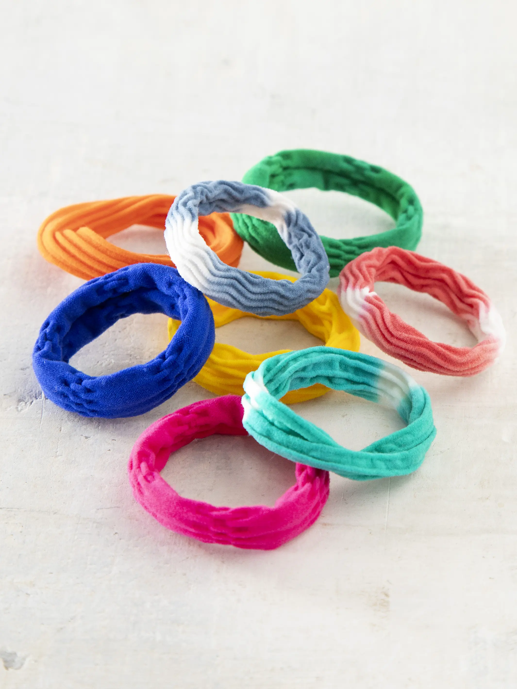 On The Run Hair Tie, Set of 8 - Yellow