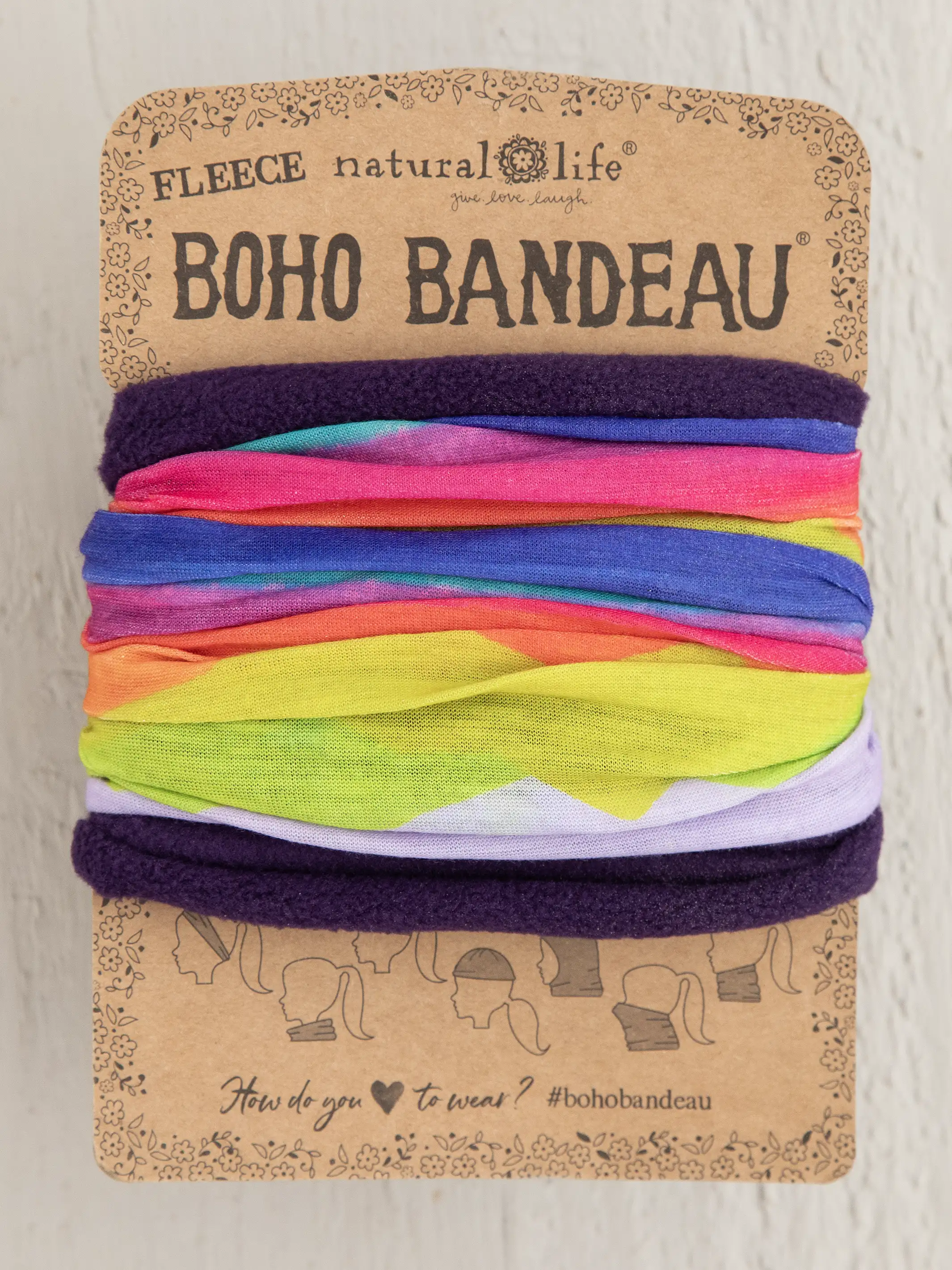 Fleece Boho Bandeau Headband - Mountain Range