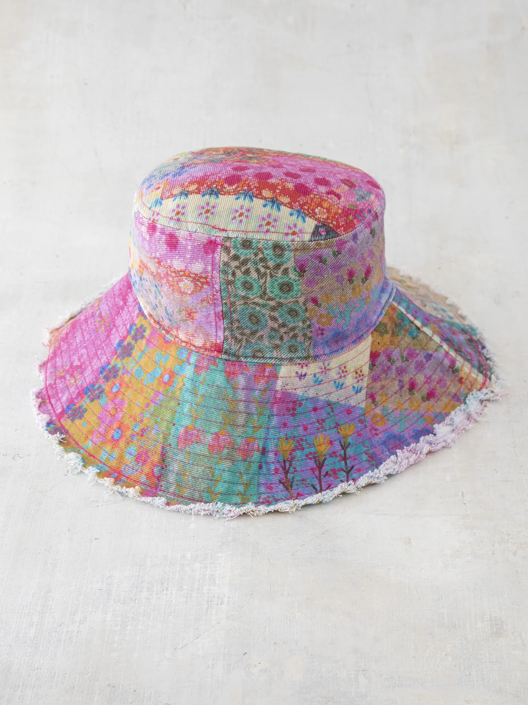 Sandy Days Bucket Hat - Watercolor Patchwork