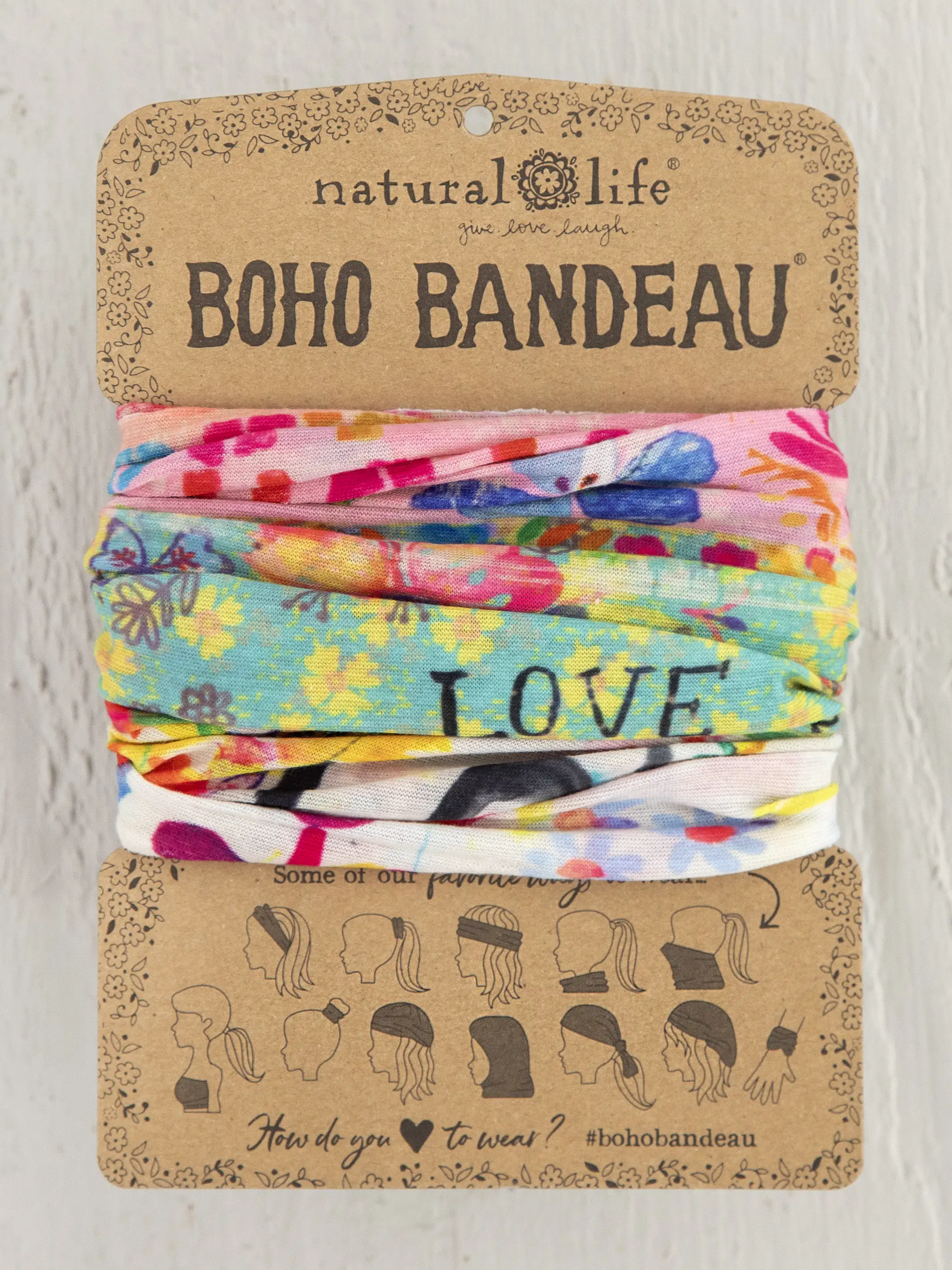 Full Boho Bandeau Headband - Rainbow Love