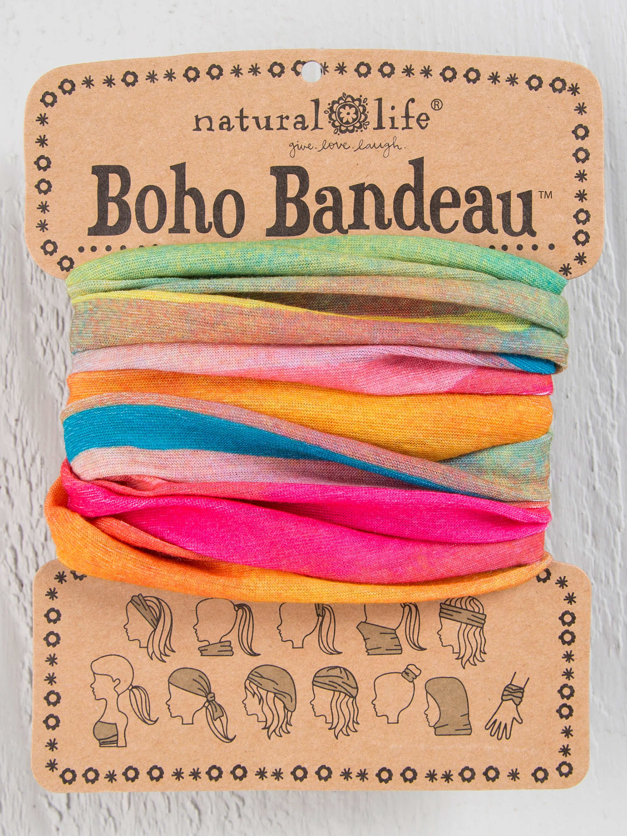 Full Boho Bandeau Headband - Rainbow Ombre