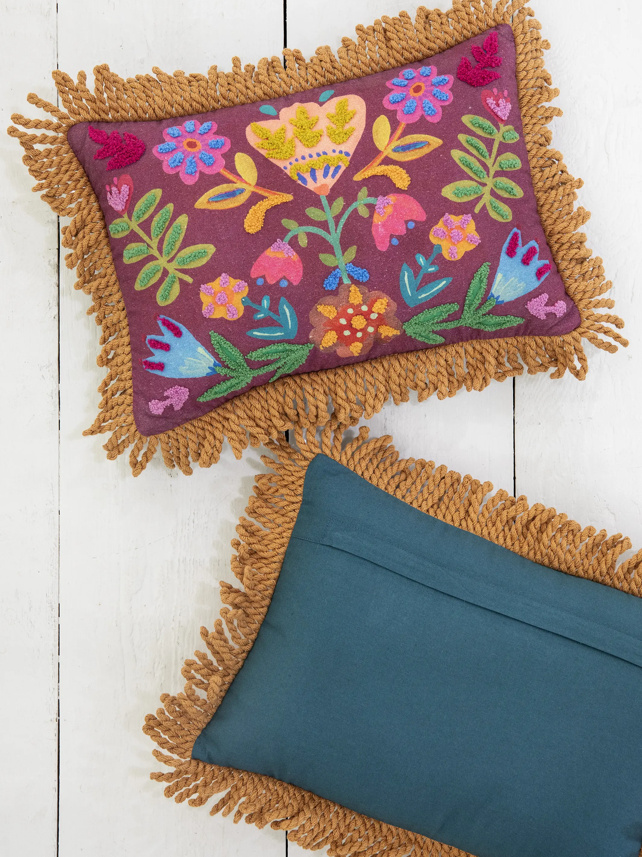 Tufted Boho Pillow - Mauve