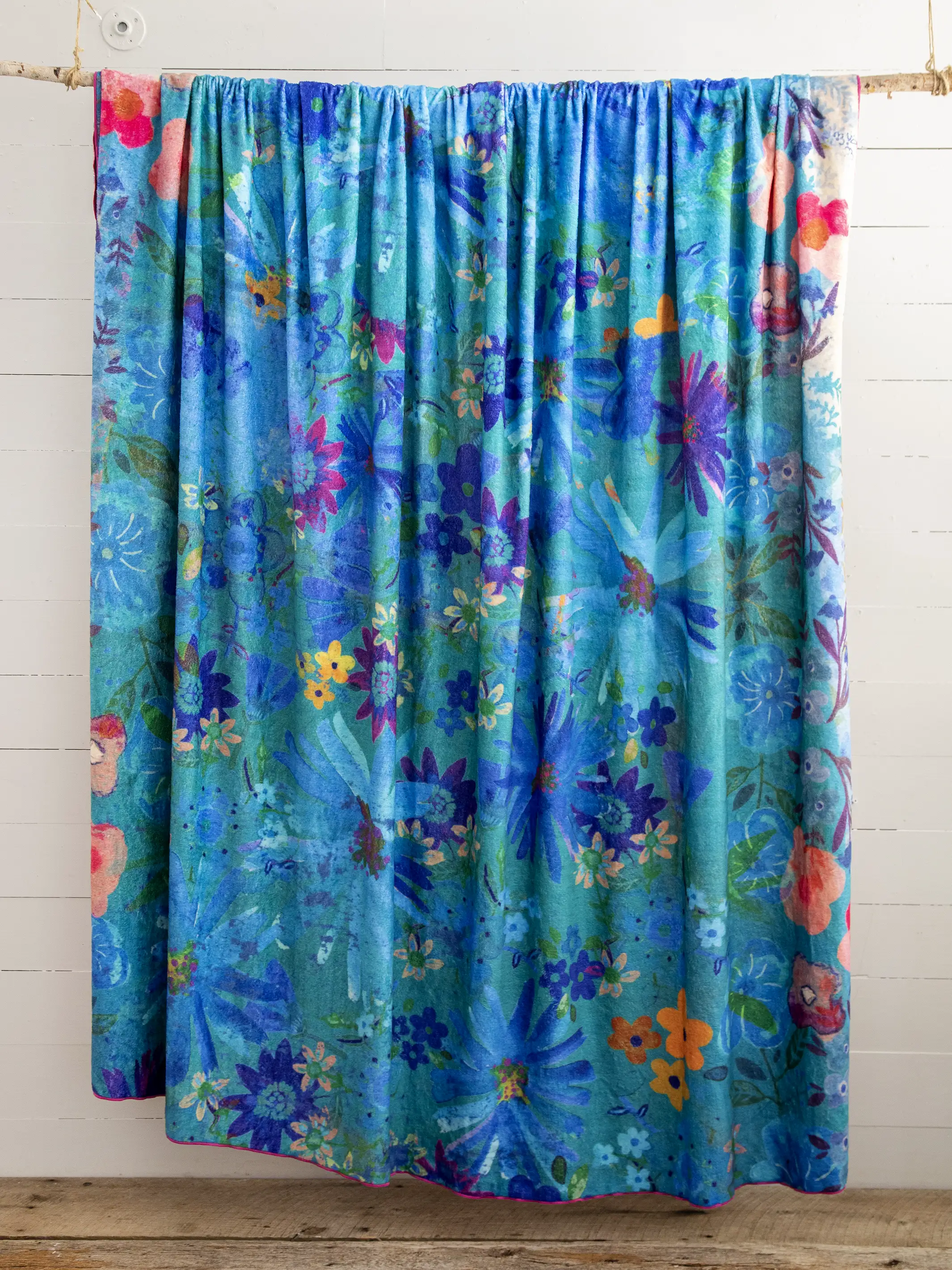Double-Sided Cozy Coverlet - Watercolor Floral