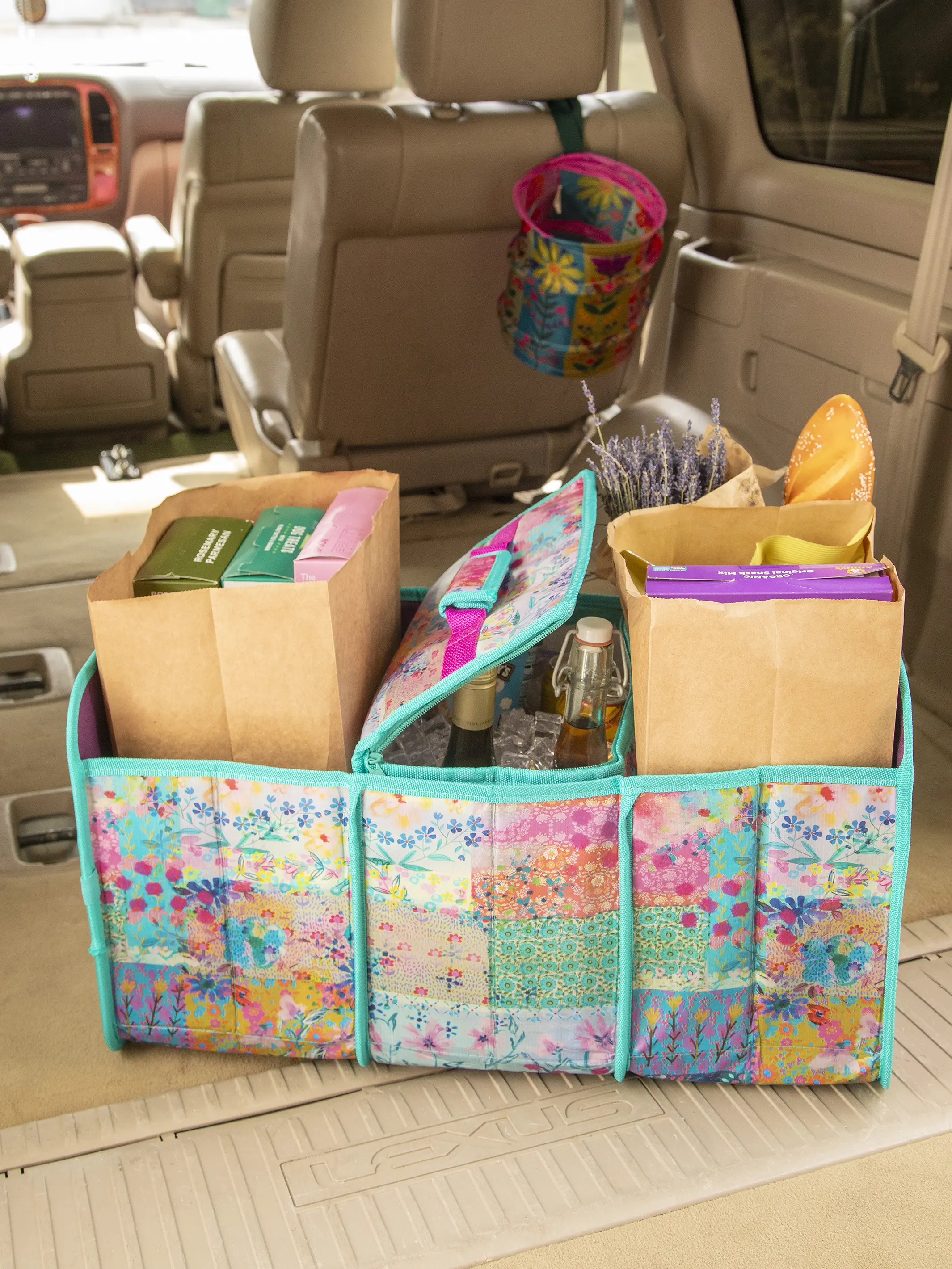 Car Trunk Organizer - Watercolor Patchwork