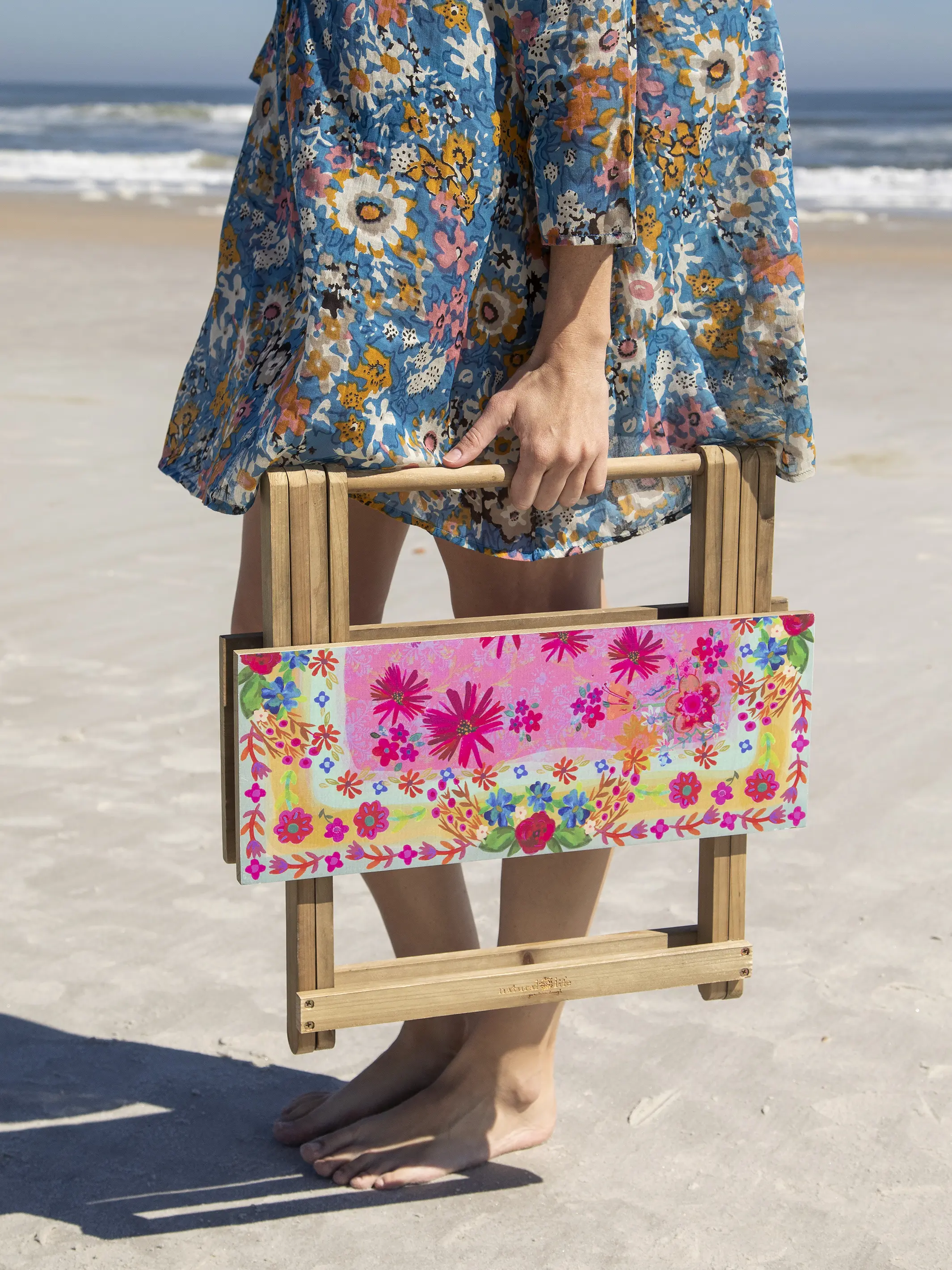 Tiny Take Anywhere Picnic Table - Pink Daisy