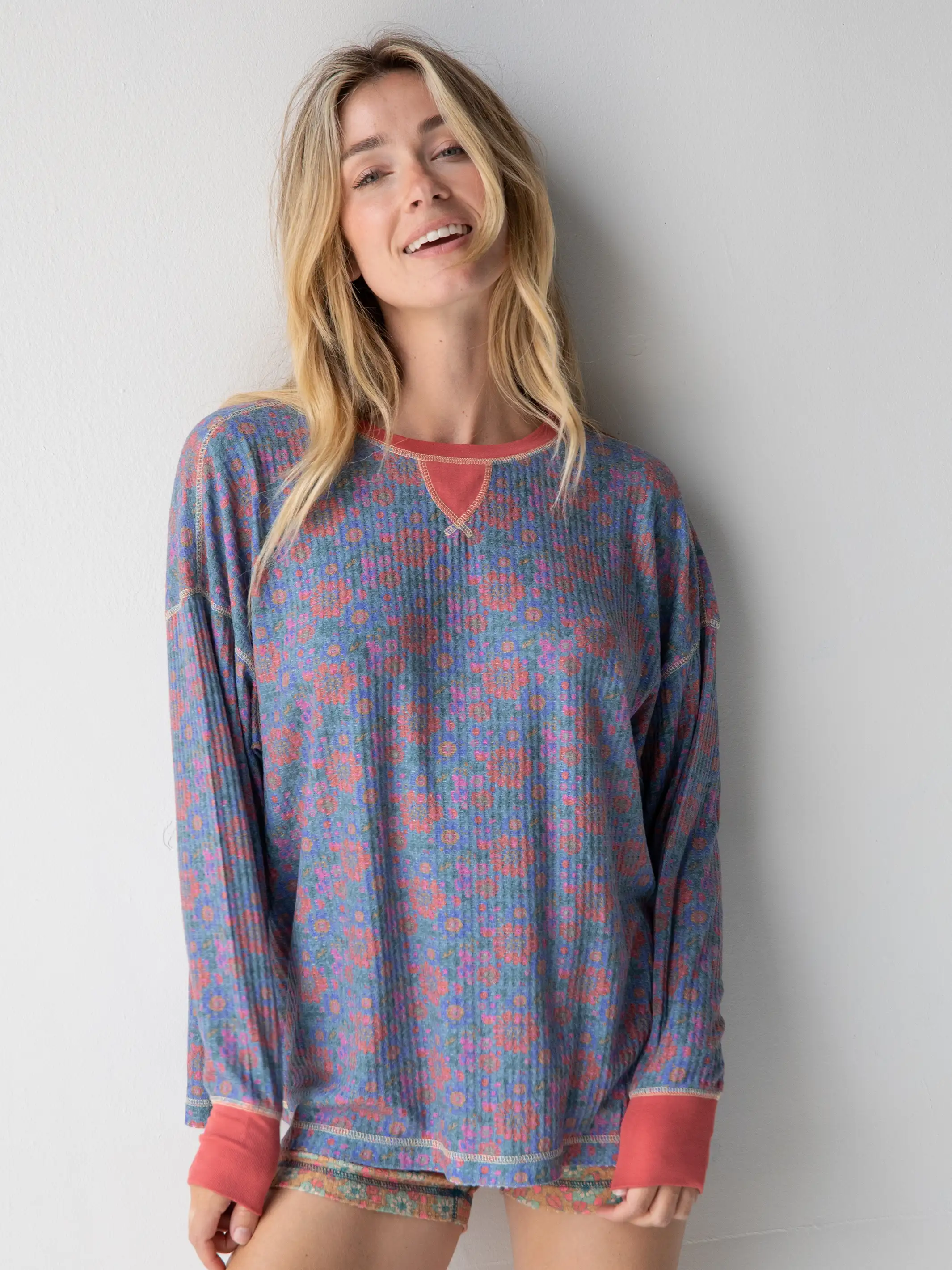 Mix & Match Thermal Pajama Top - Blue