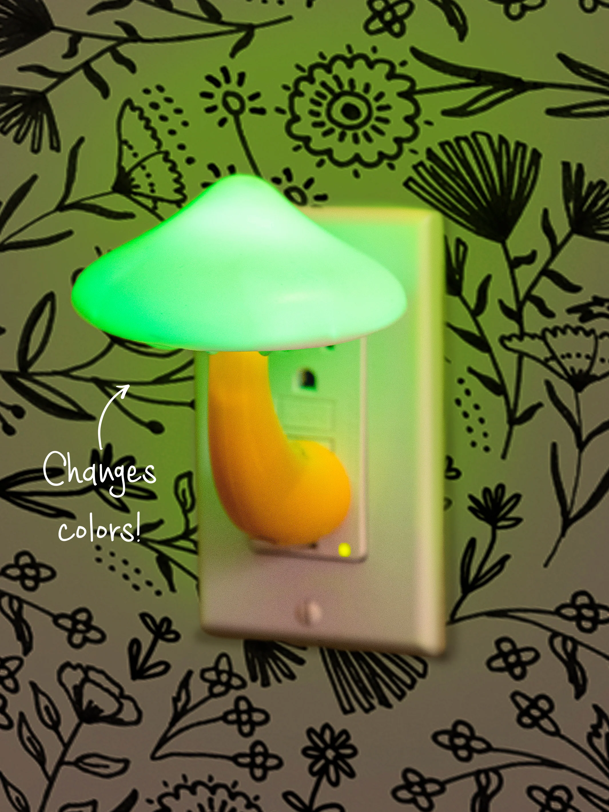 Mushroom LED Night Light - Yellow
