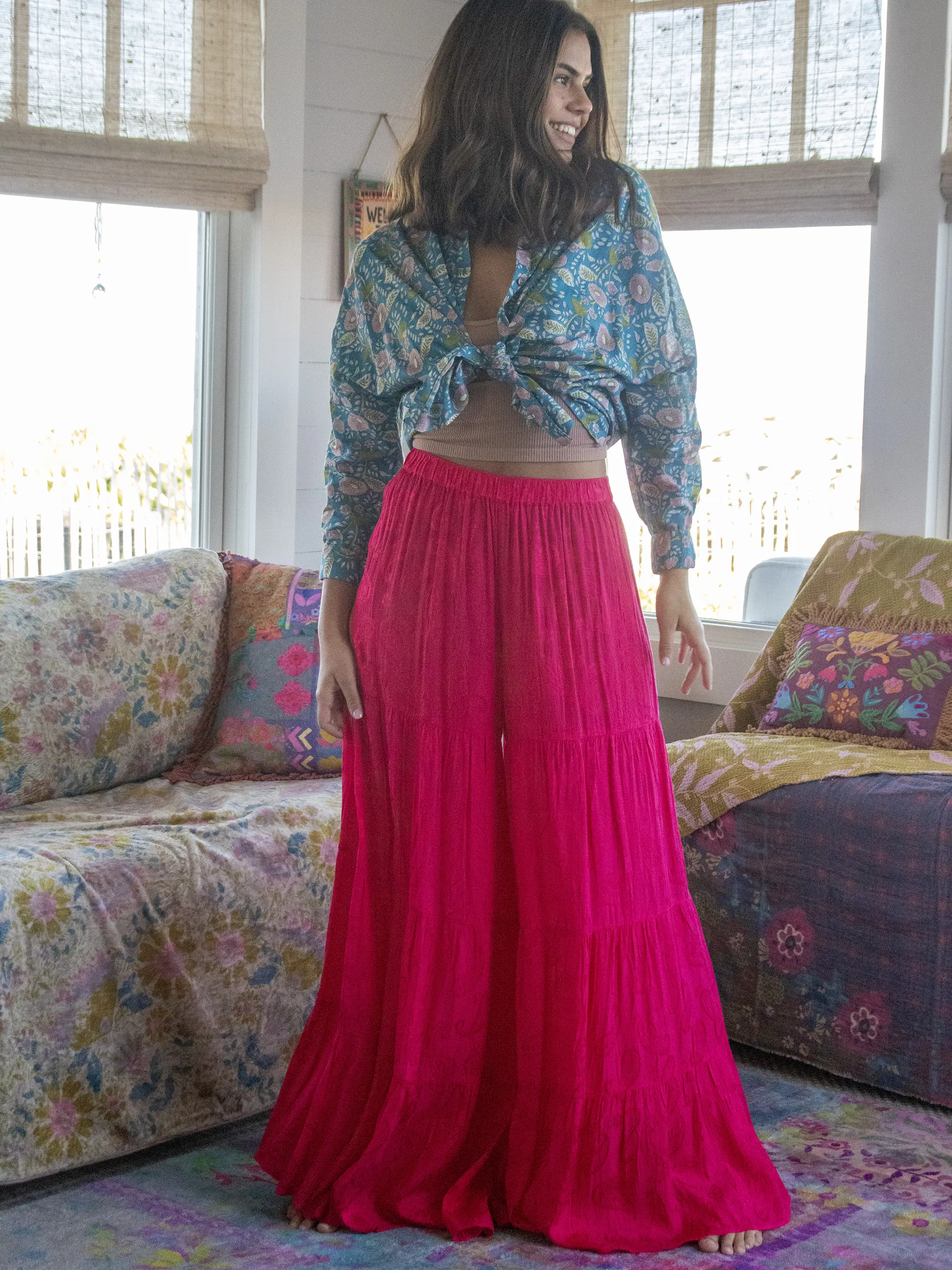 Patti Palazzo Pant - Magenta