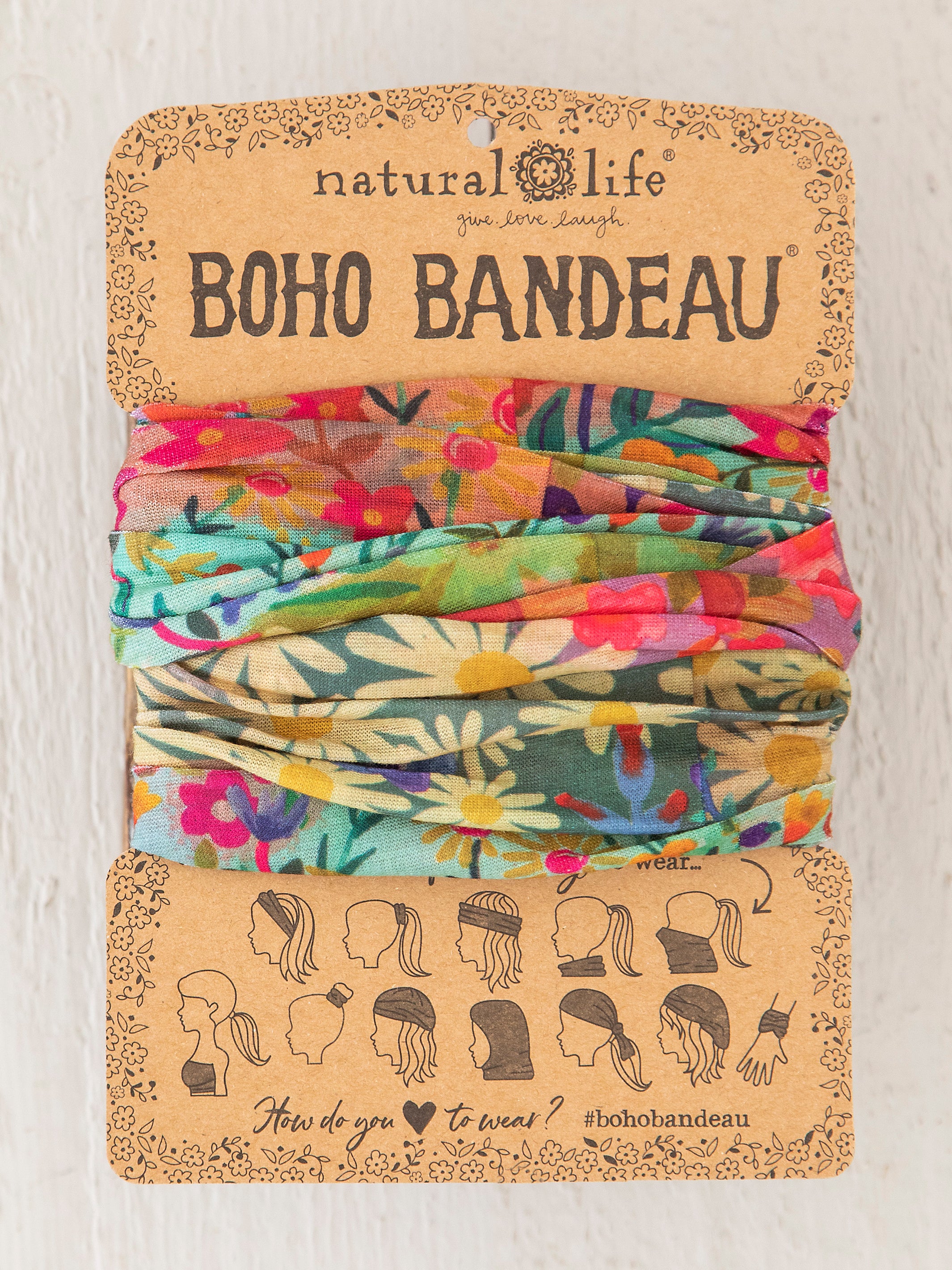 Full Boho Bandeau Headband - Wildflower Border