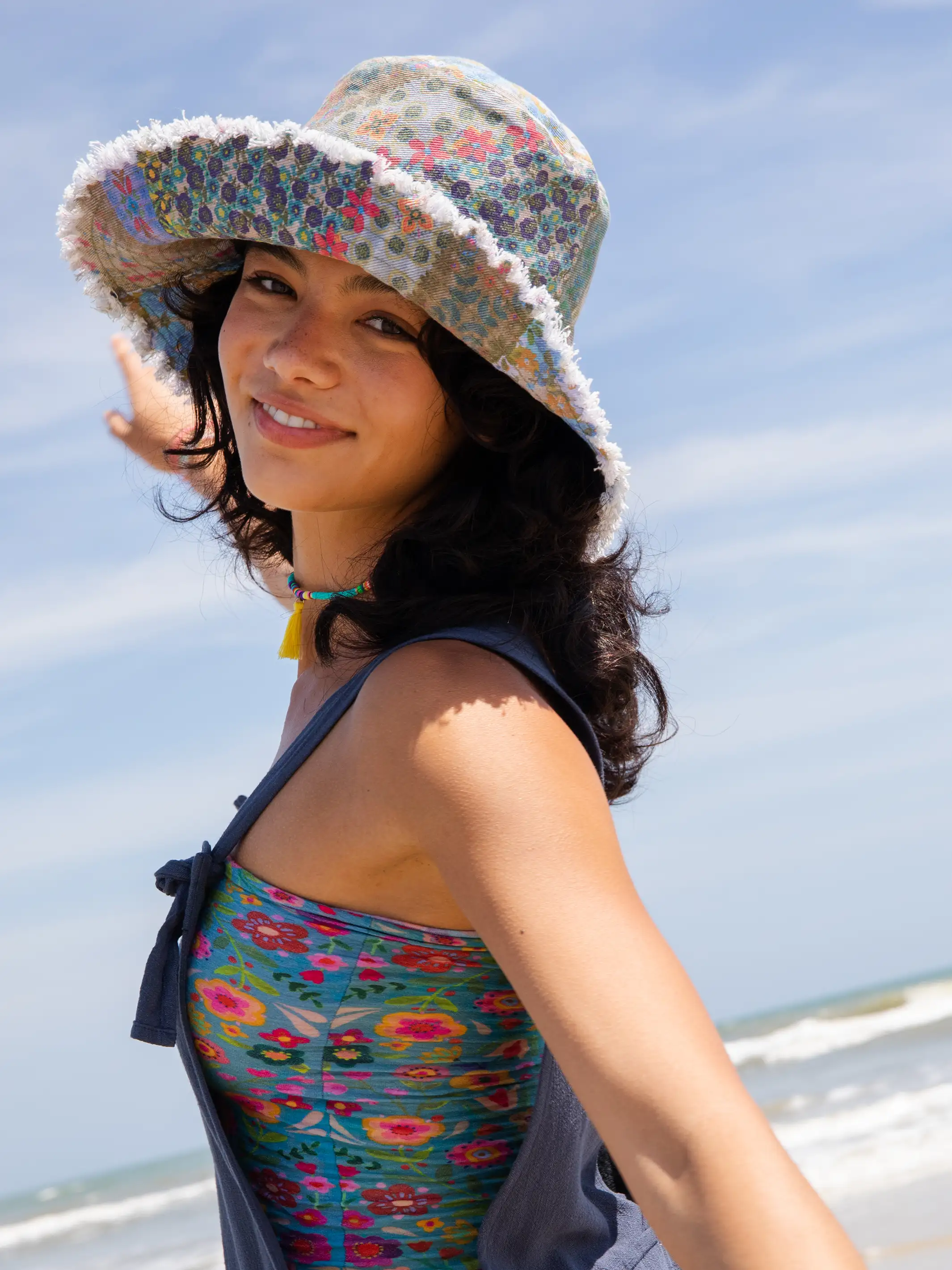 Canvas Bucket Hat - Folk Flower Patchwork