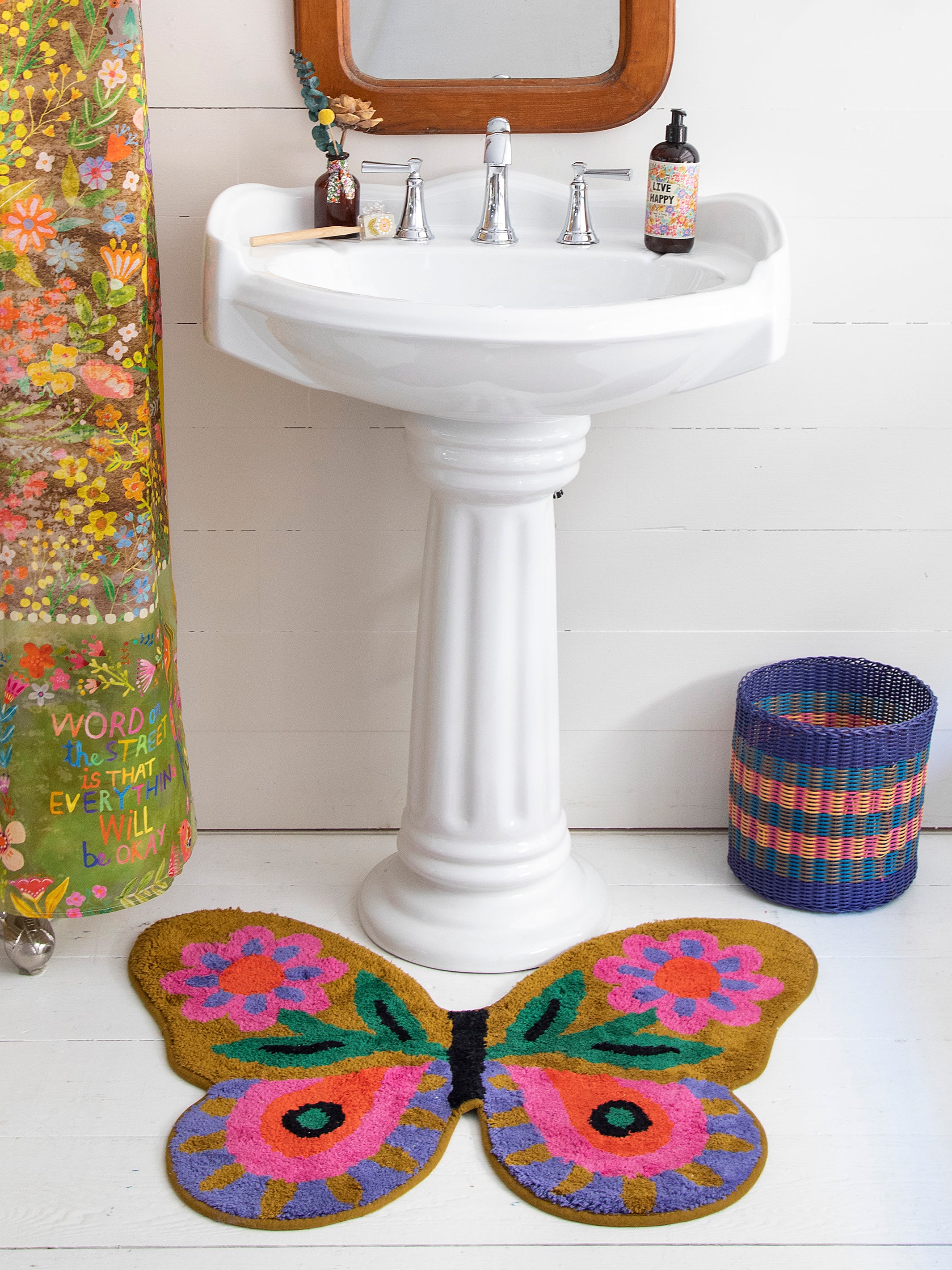 Shaped Tufted Bath Mat - Butterfly