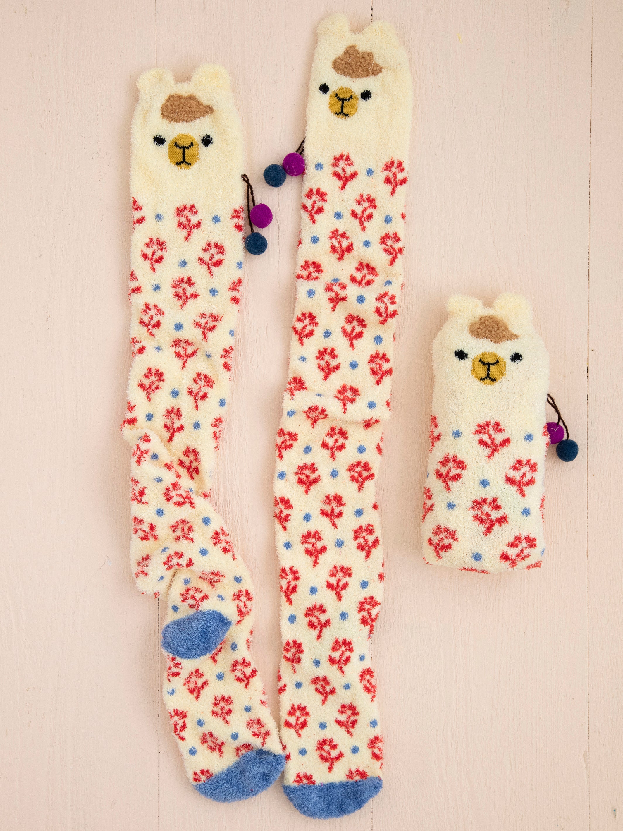 Over-the-Knee Critter Cozy Socks - Llama