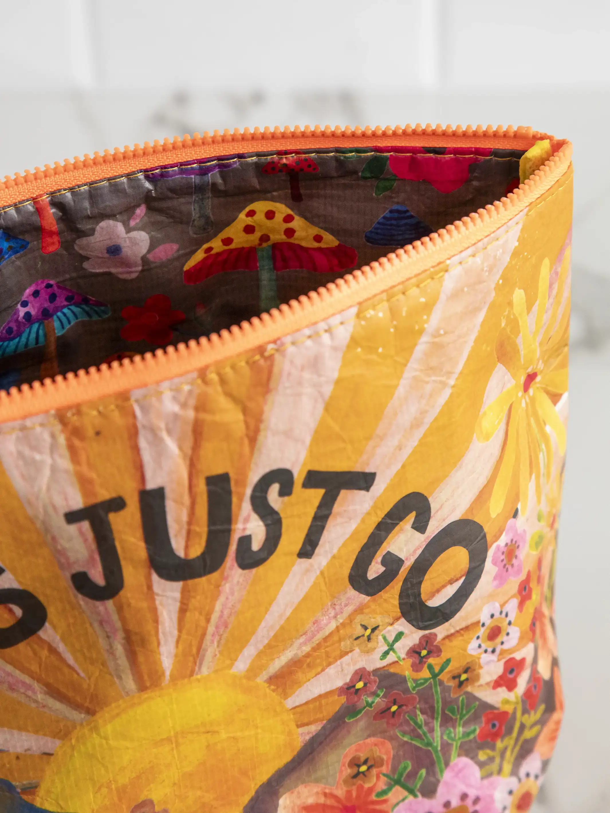 Recycled Zipper Pouch - Let's Just Go