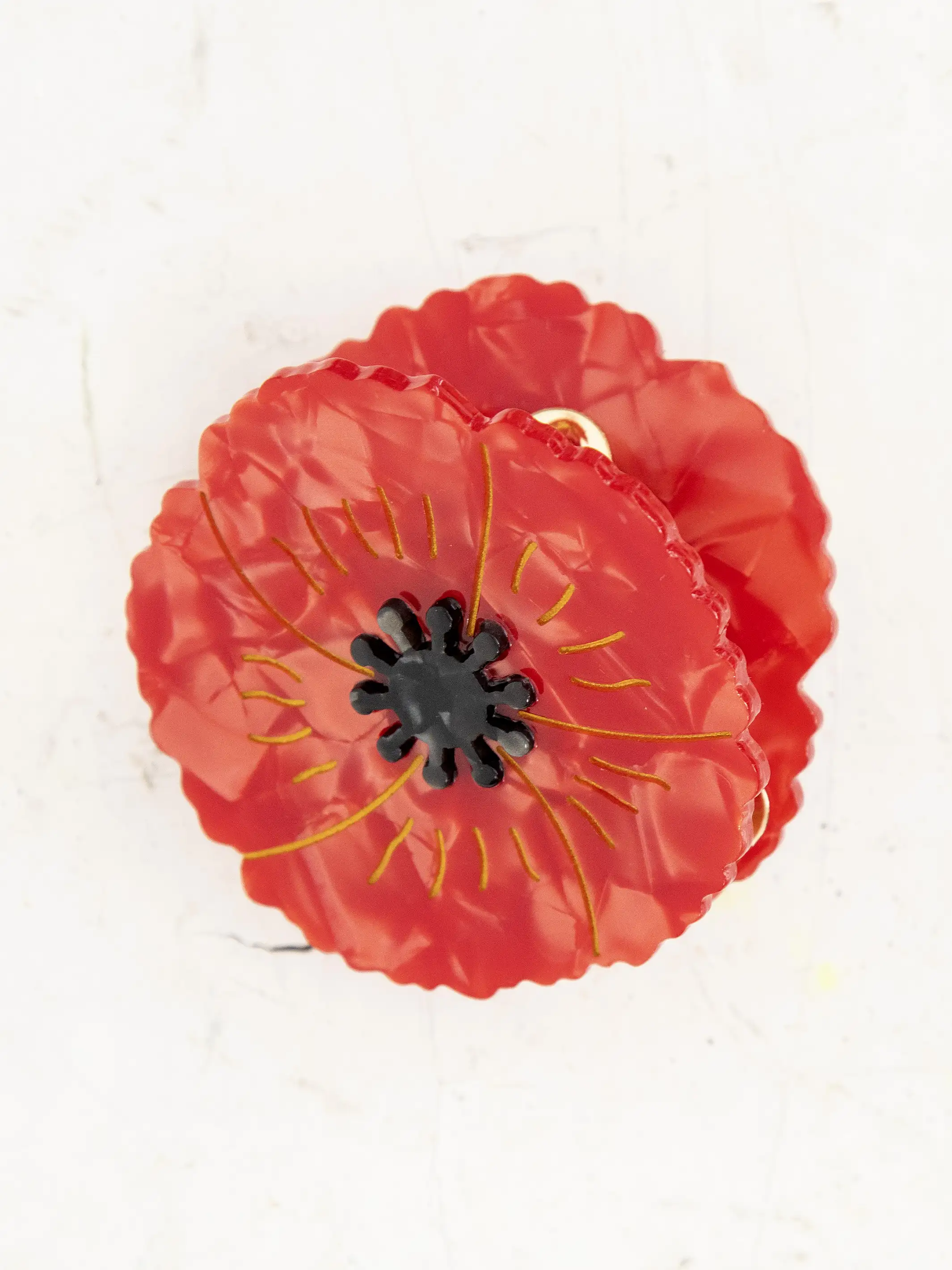 Poppy Hair Claw - Red