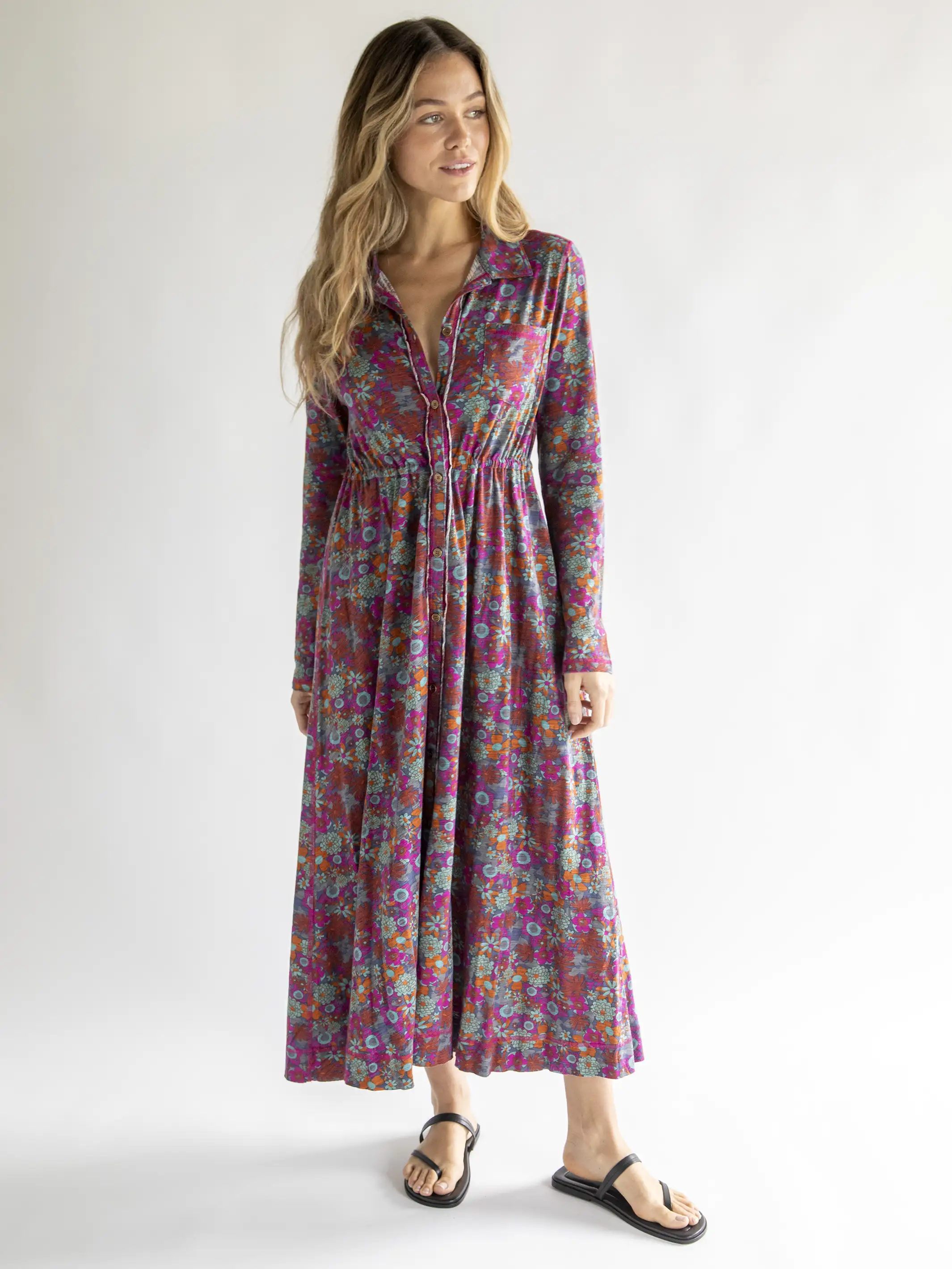 Christa Knit Midi Dress - Deep Rust Sage