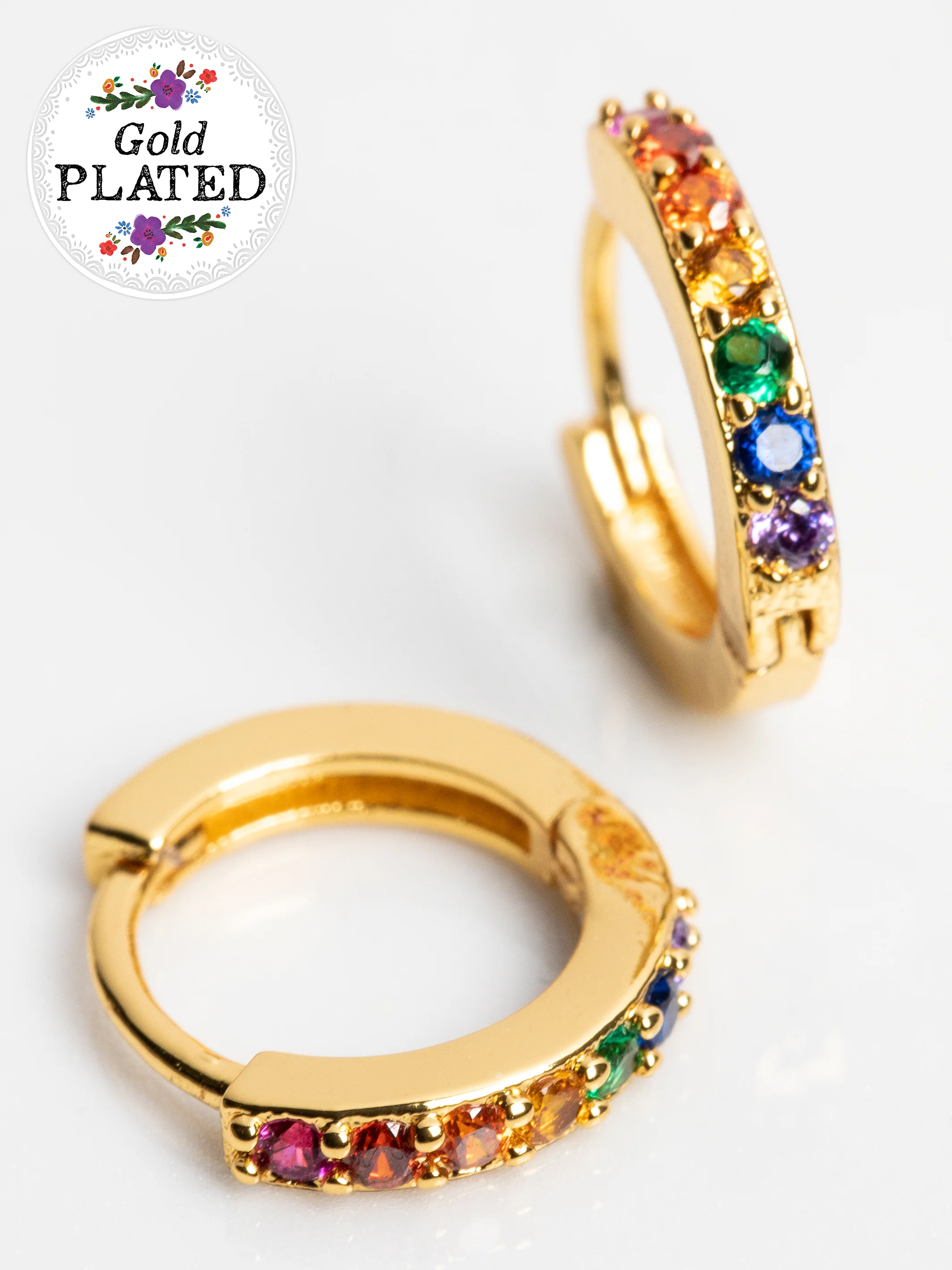 Huggie Hoop Earrings - Rainbow