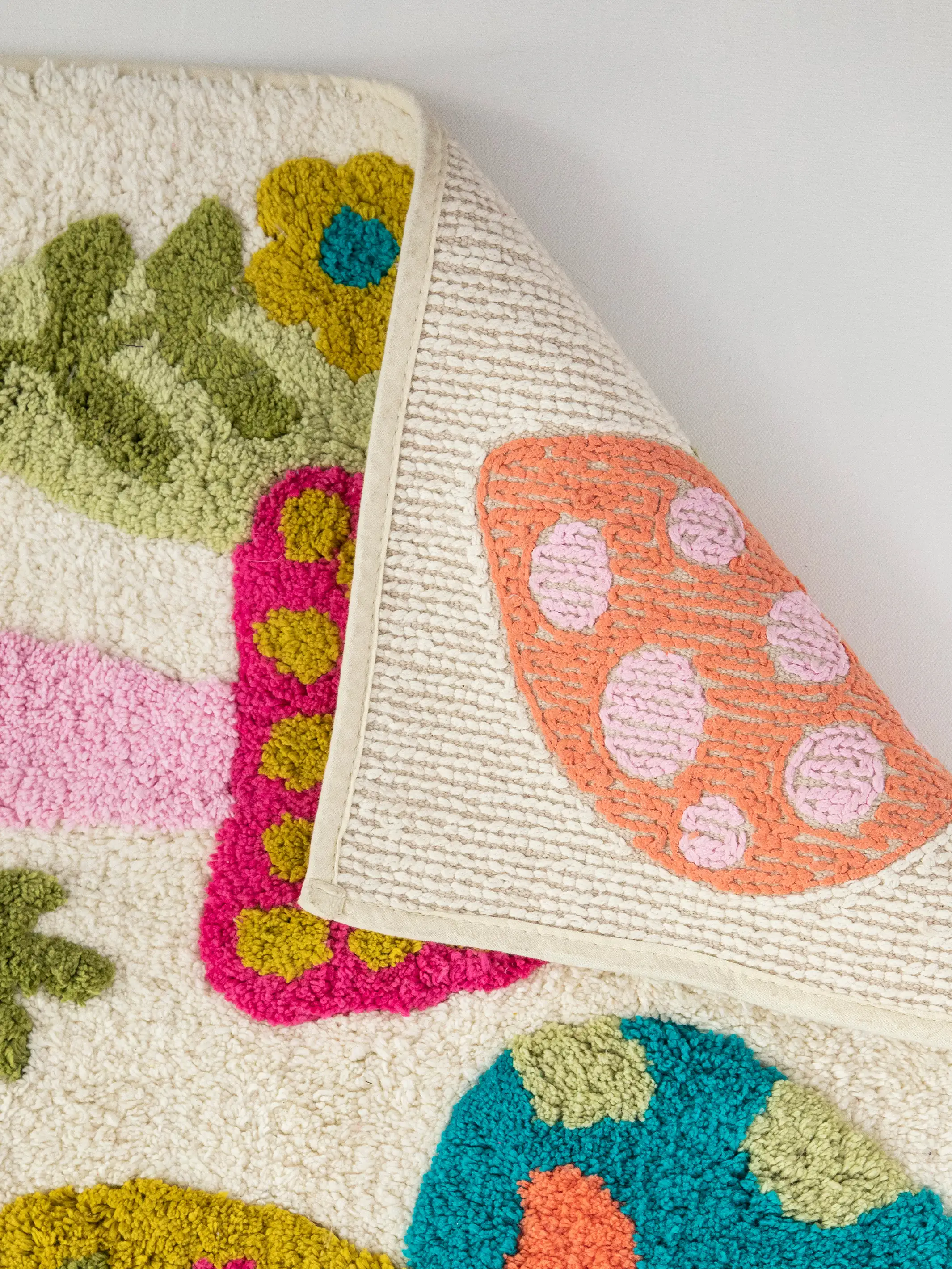 Tufted Runner Bath Mat - Cream Mushrooms