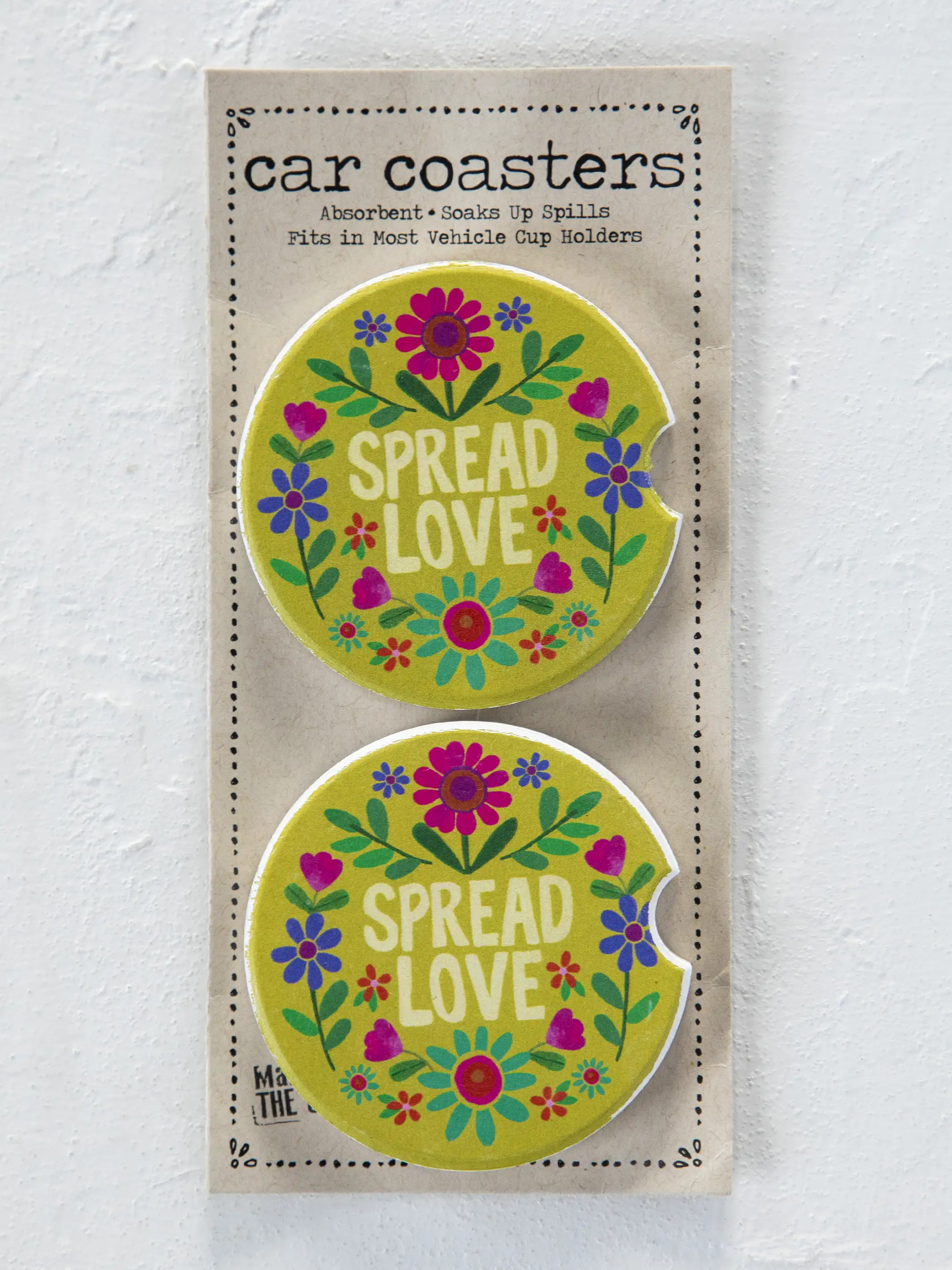 Car Coasters, Set of 2 - Spread Love