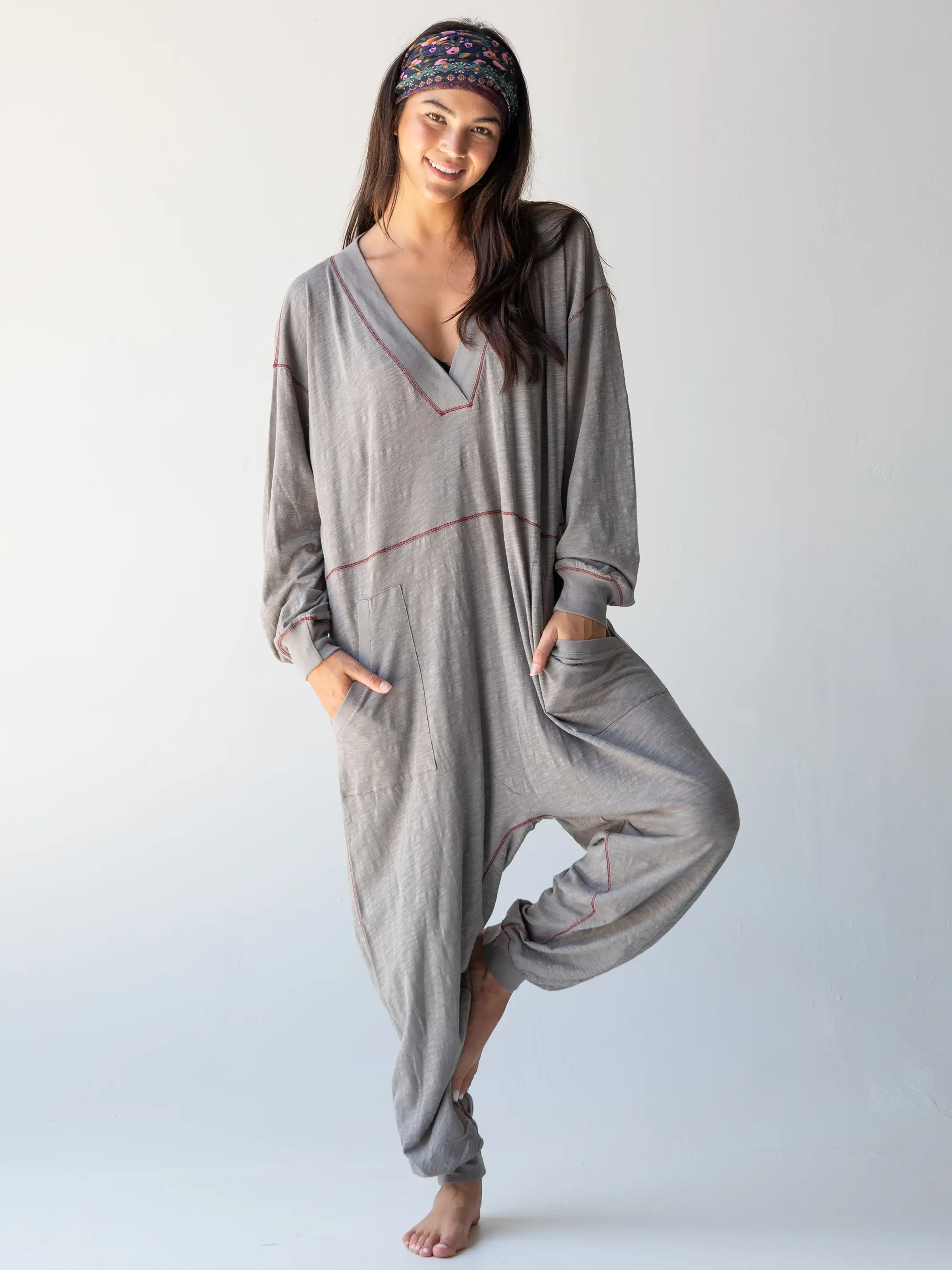 Johnnie Cotton Jumpsuit - Charcoal