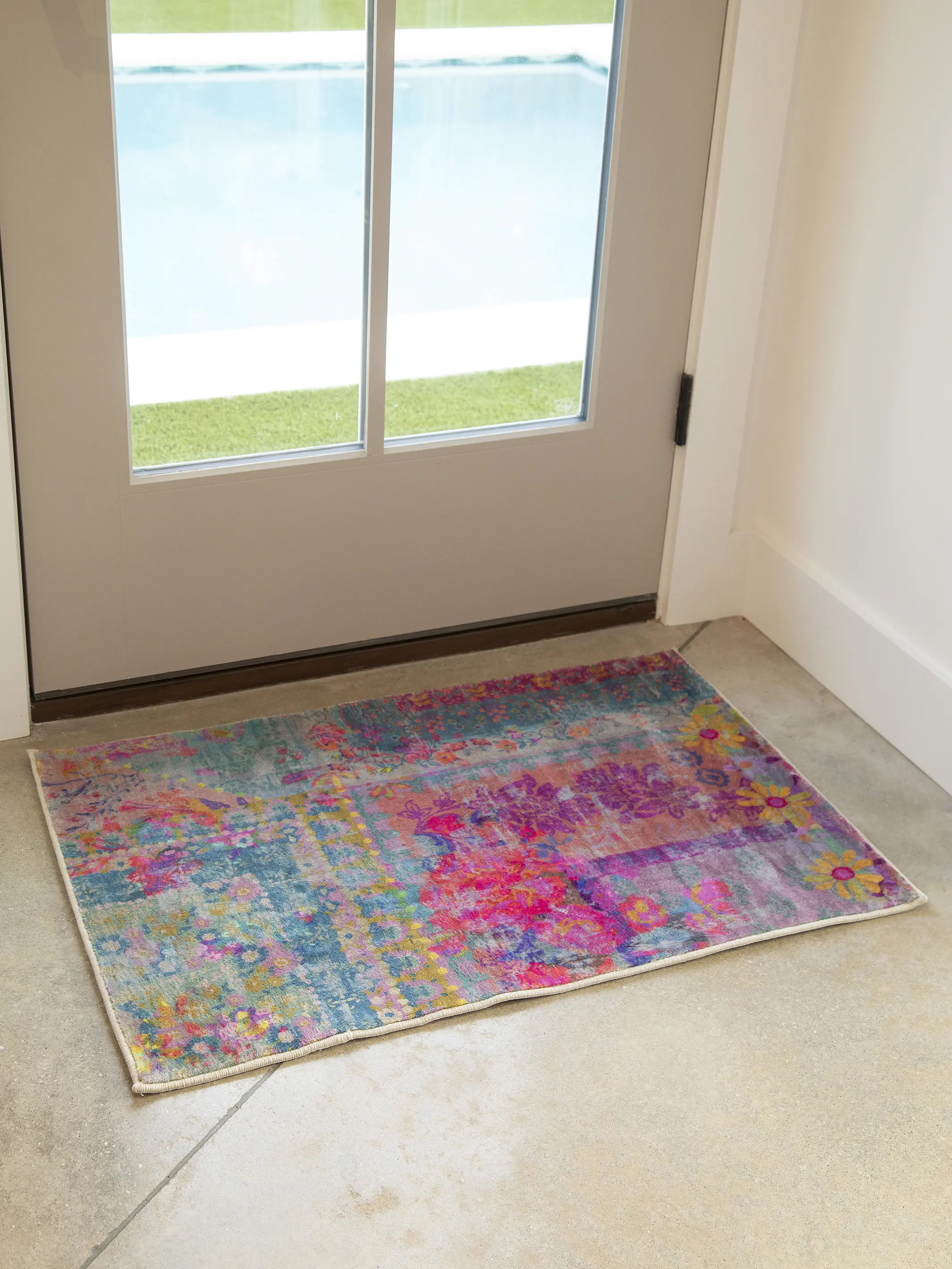 Chenille Rug, 2' x 3' - Rainbow Bandana