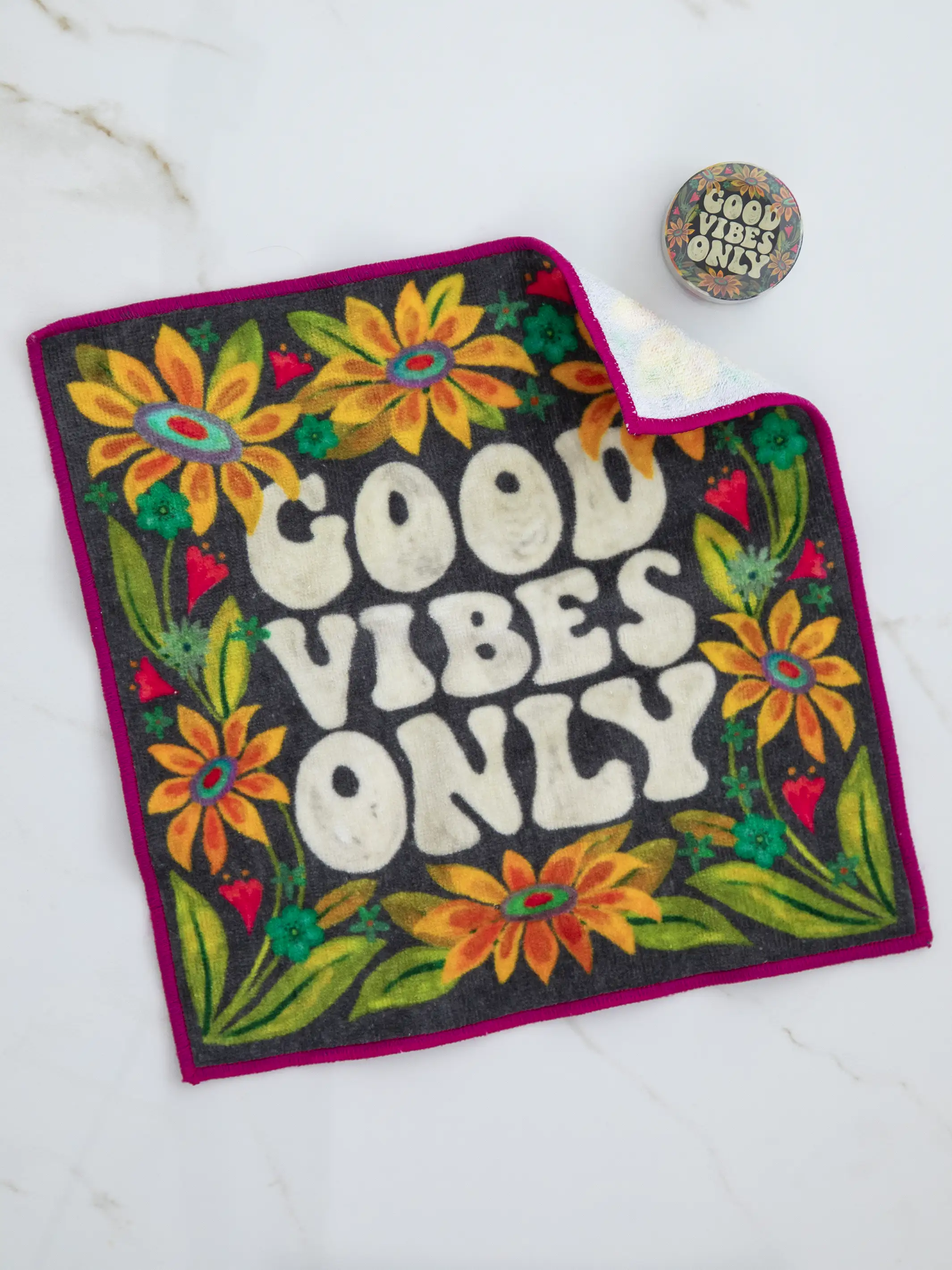 So Soft Washcloth - Charcoal Good Vibes Only