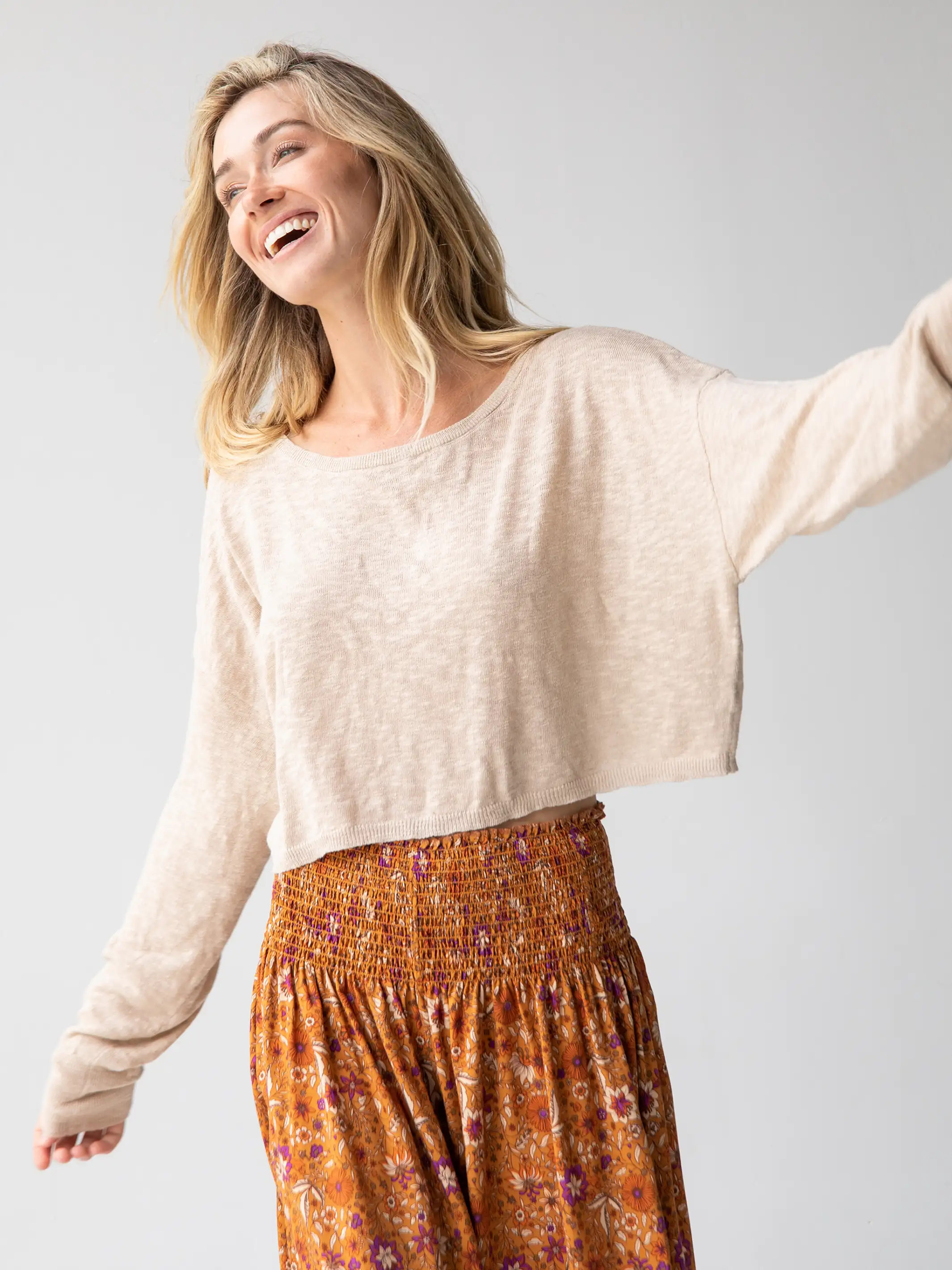 Ellie Cropped Pullover - Cream
