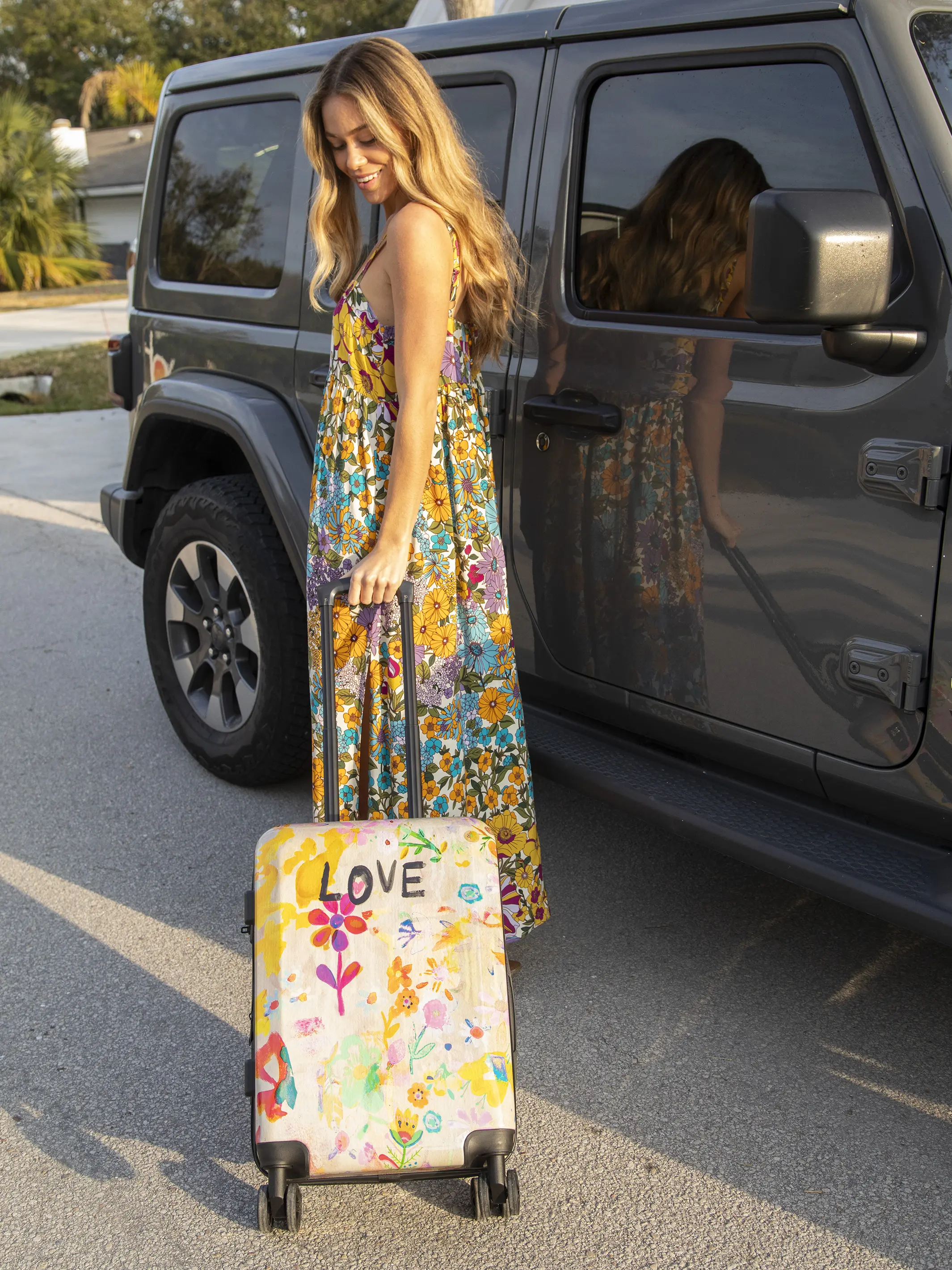 Travel Happy Carry-On Suitcase - Life Is A Canvas Love