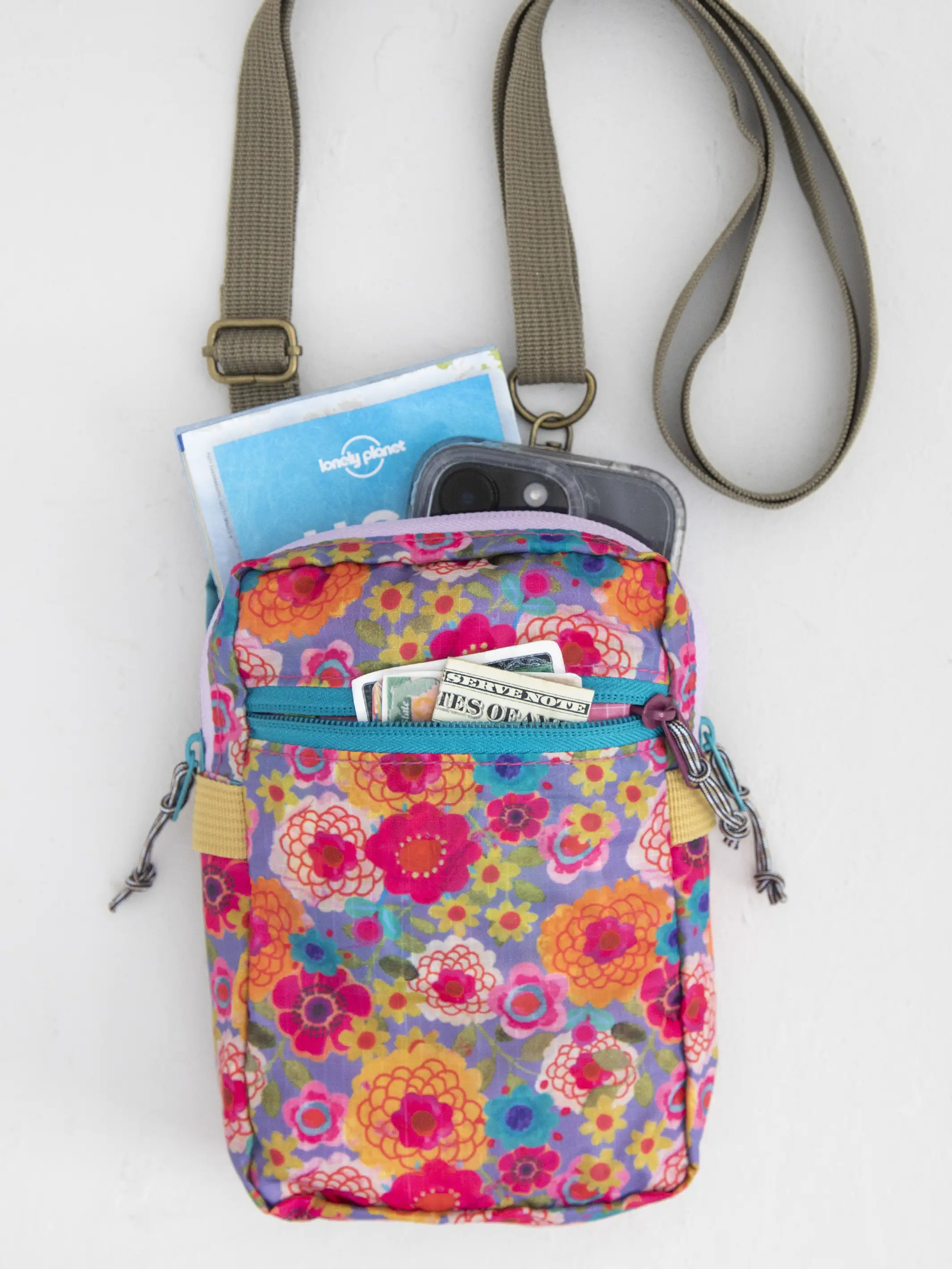 8-in-1 Pocket Crossbody - Greylac Garden