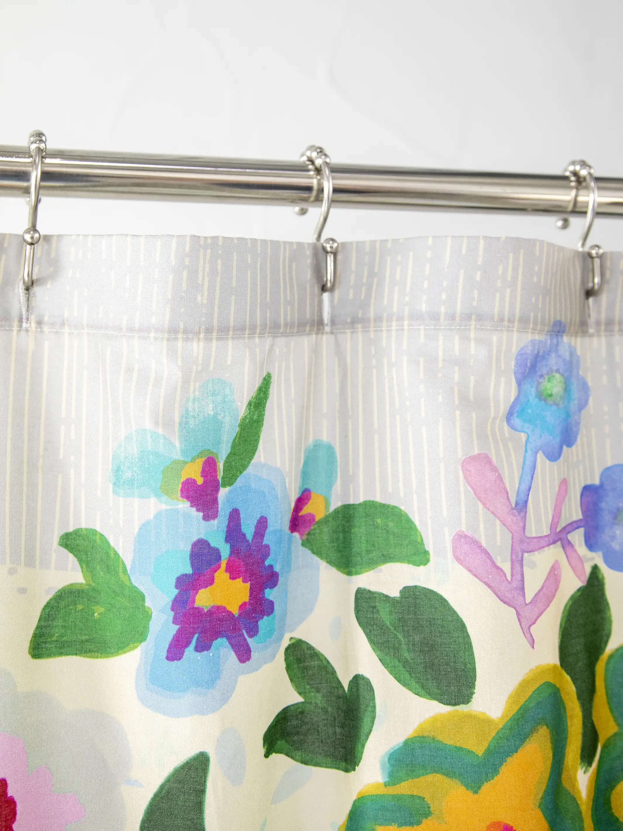 Boho Shower Curtain - Dusty Blue Floral