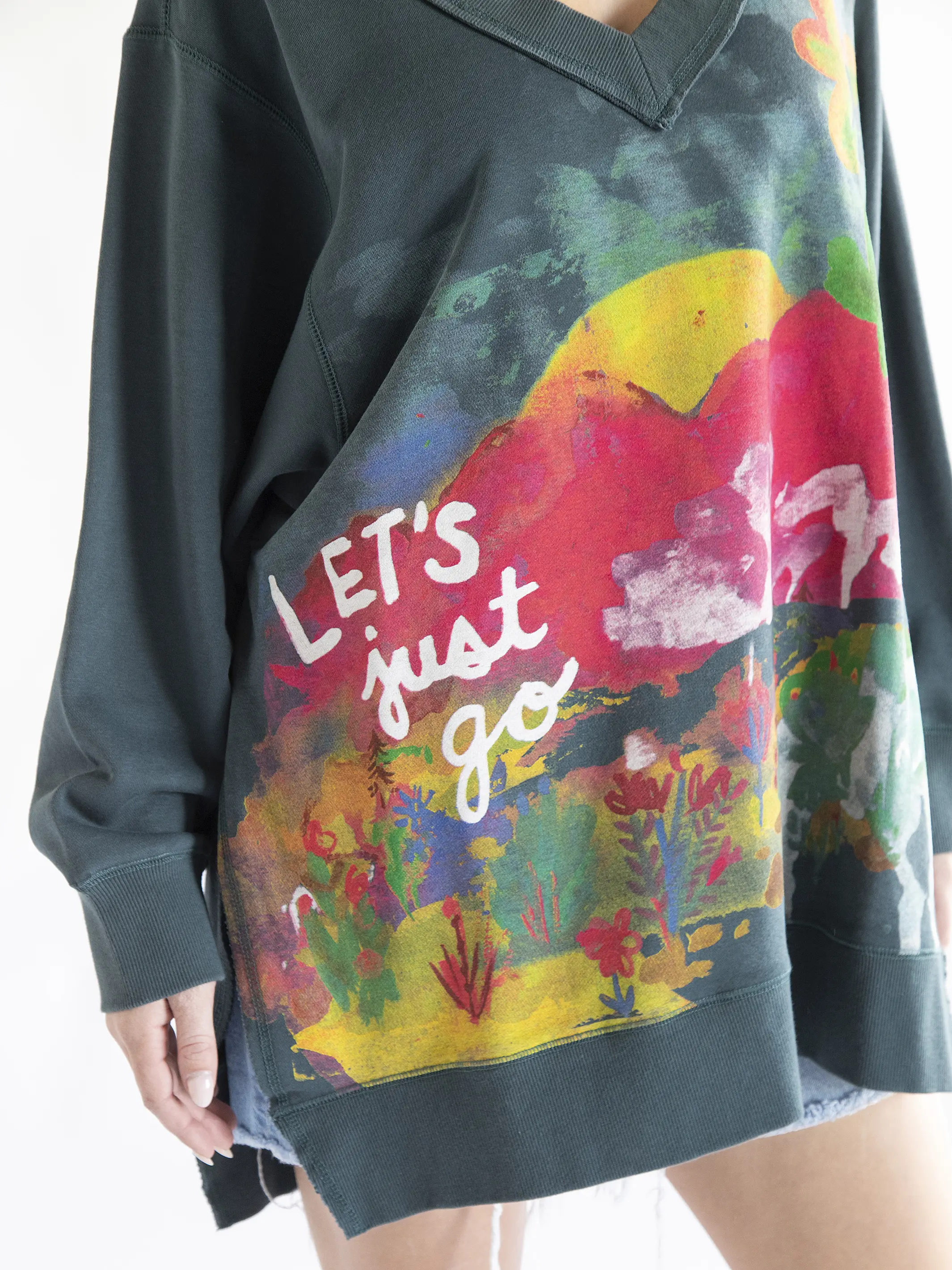 Life Is A Canvas Sweatshirt - Let's Just Go Slate