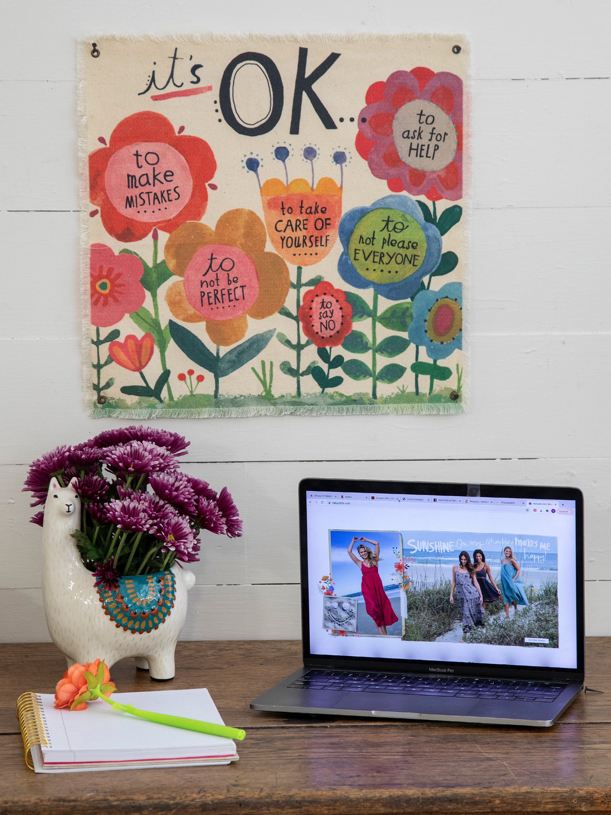 Mini Canvas Wall Hanging Tapestry - It's OK