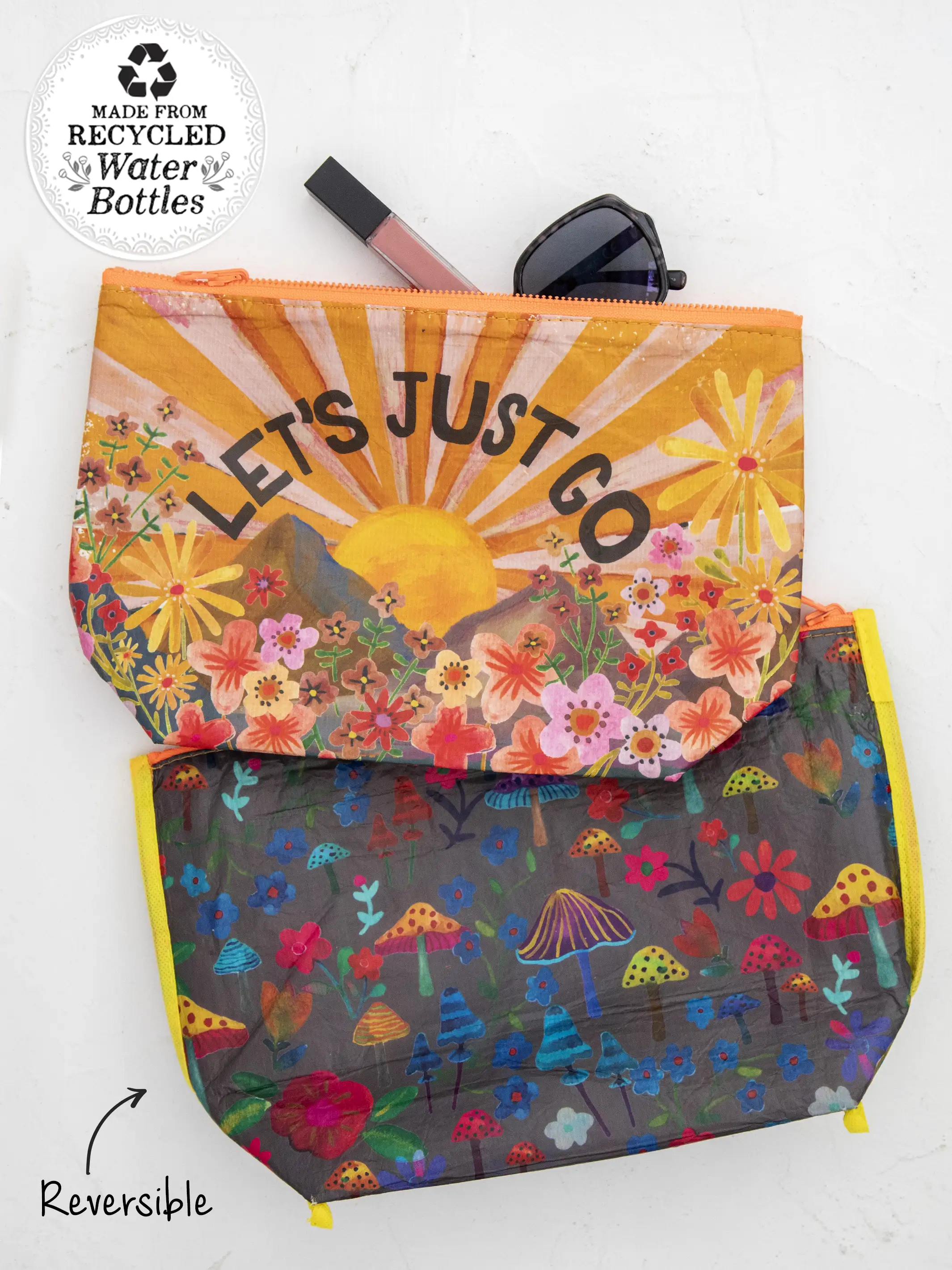 Recycled Zipper Pouch - Let's Just Go