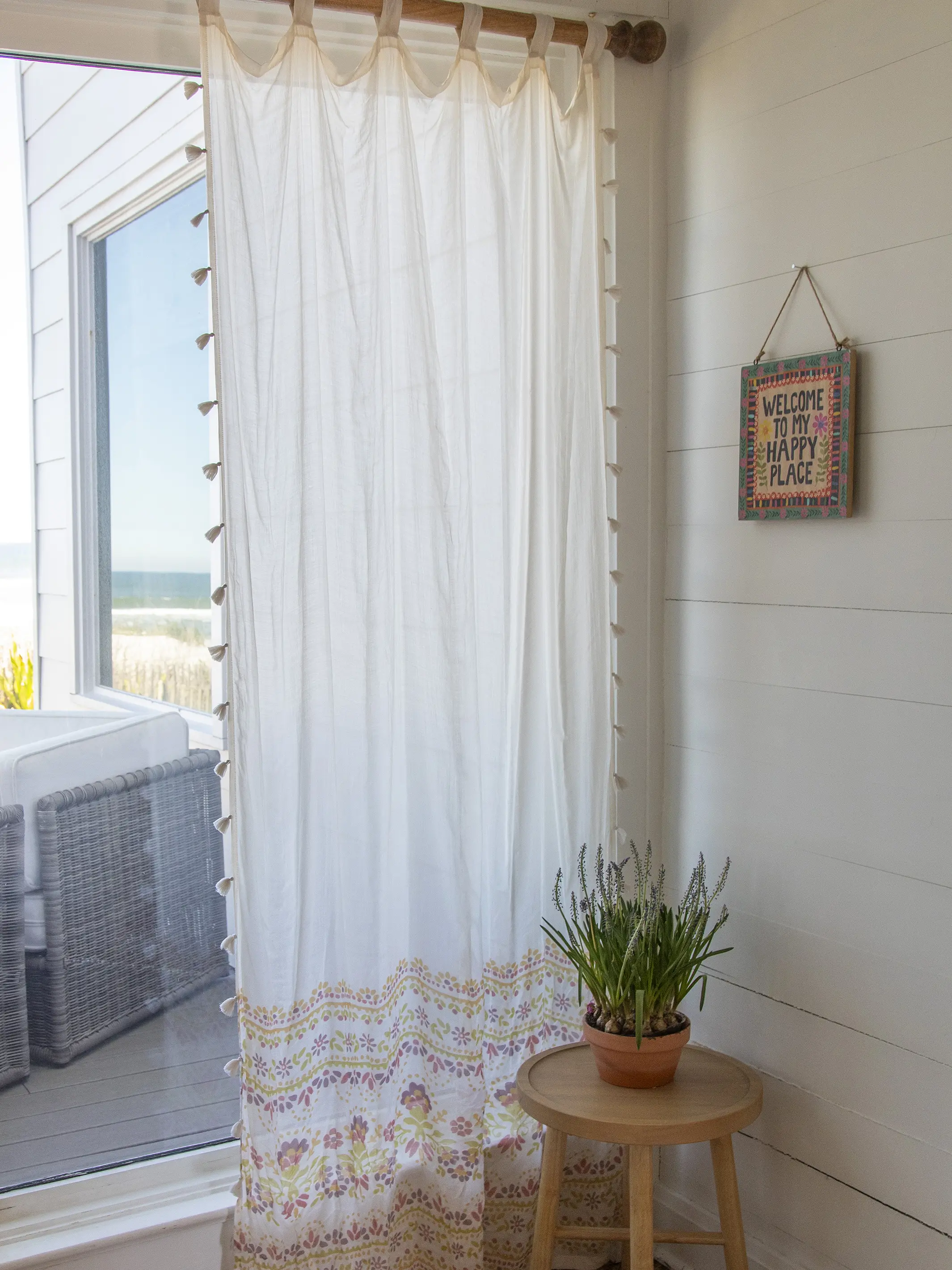 Printed Curtain Panel - Tan