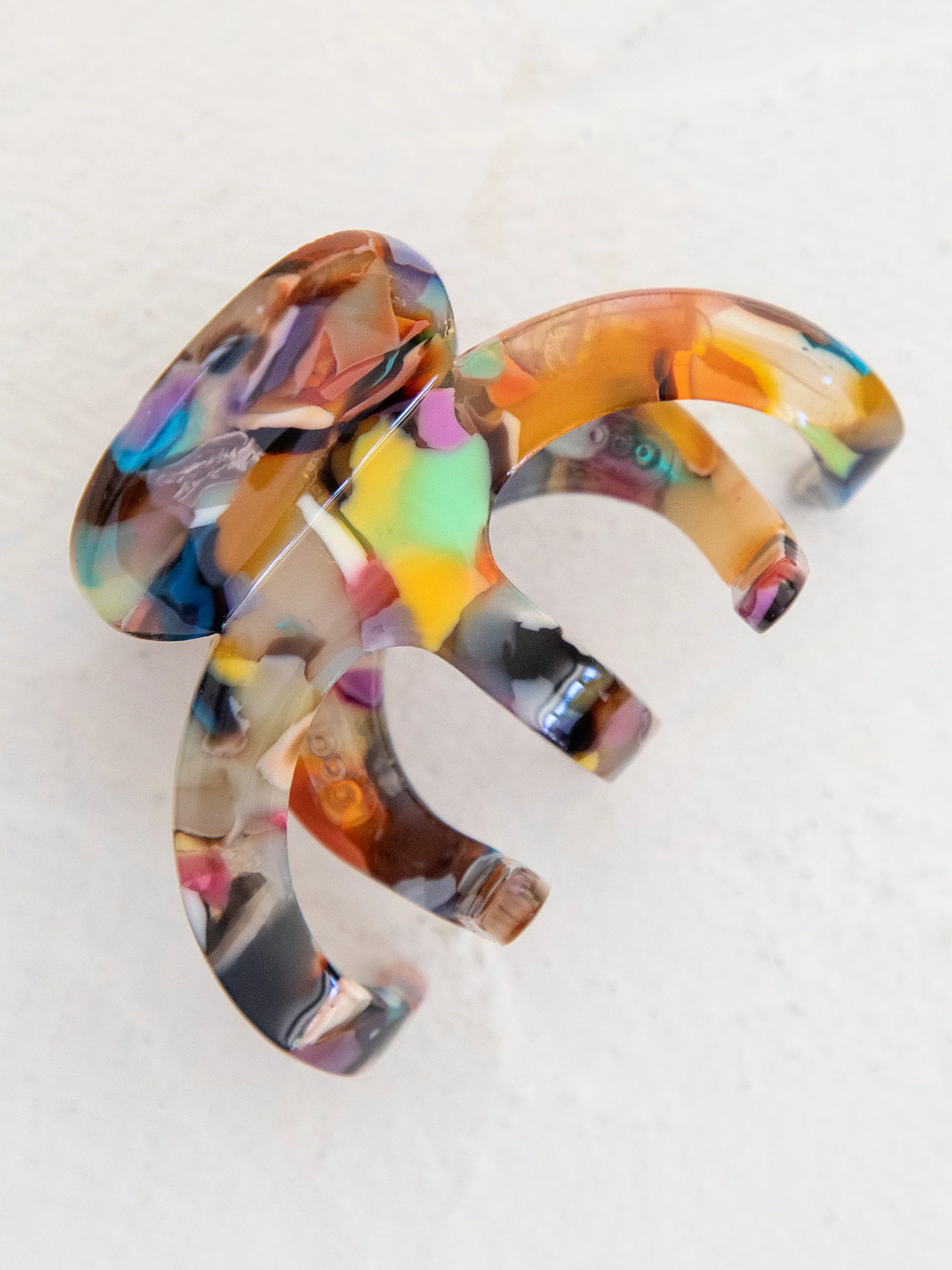 Octopus Hair Claw Clip - White Multi