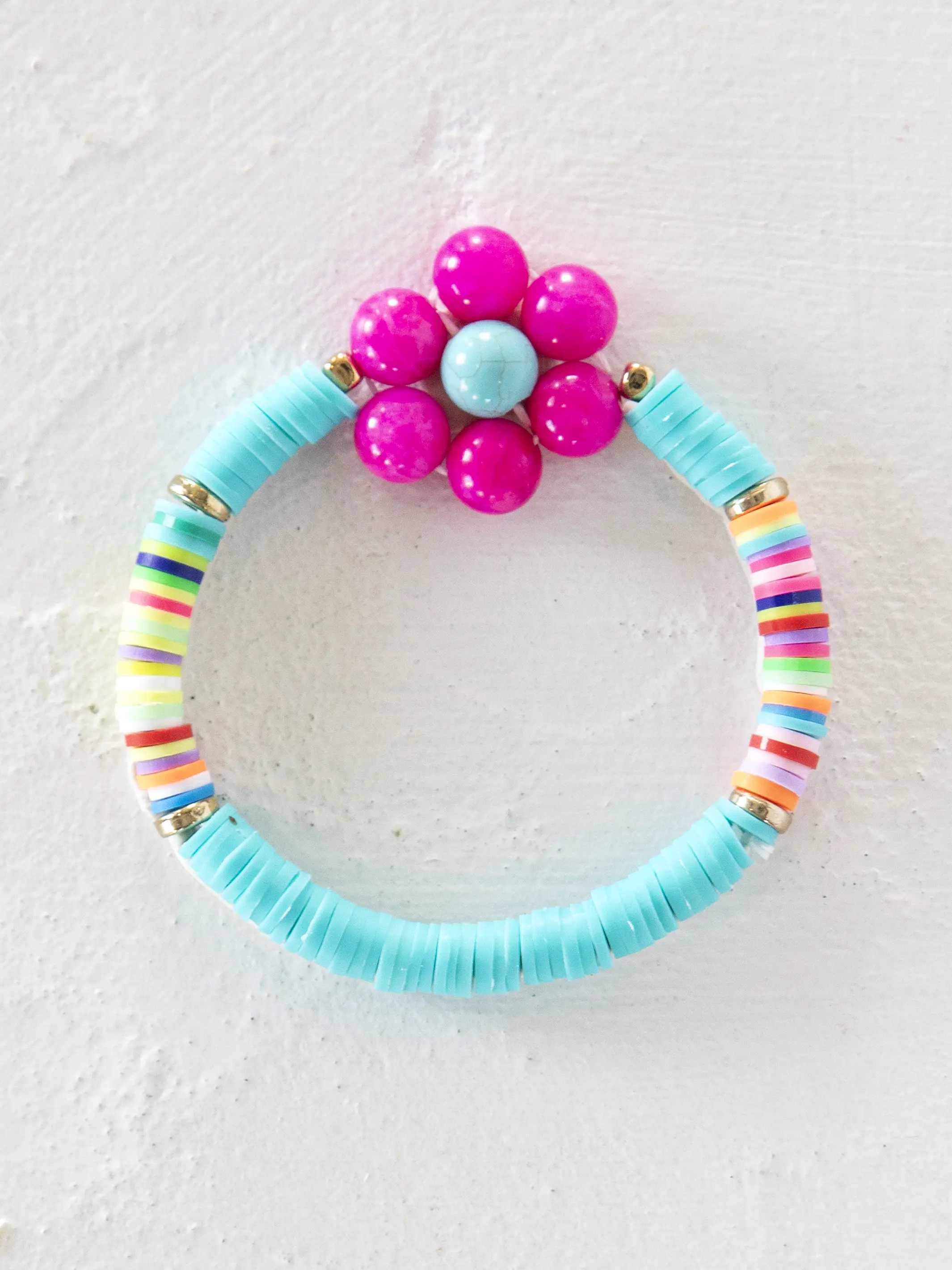 Chunky Daisy Bracelet - Turquoise