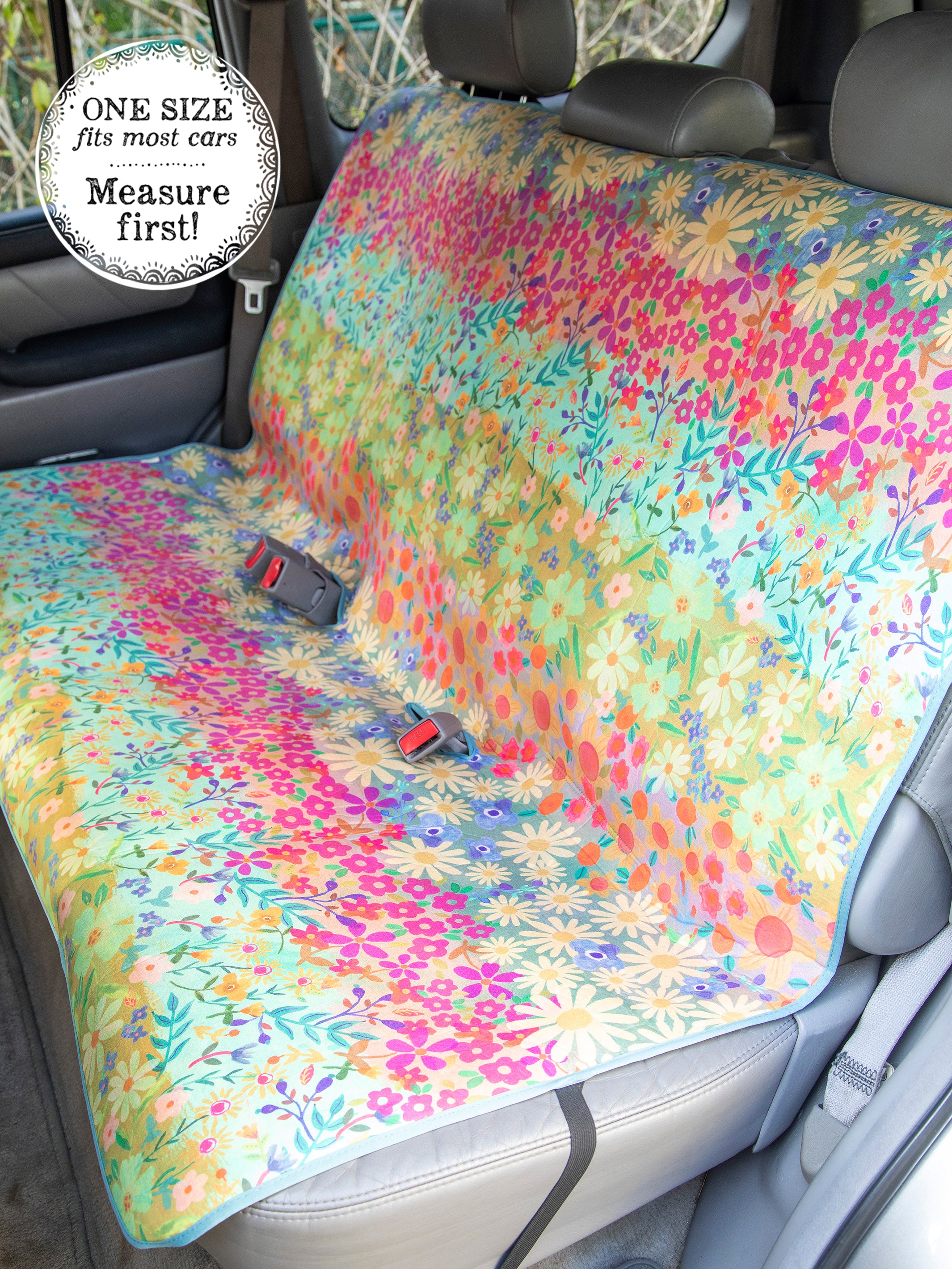 Back Car Seat Cover - Wildflower Border