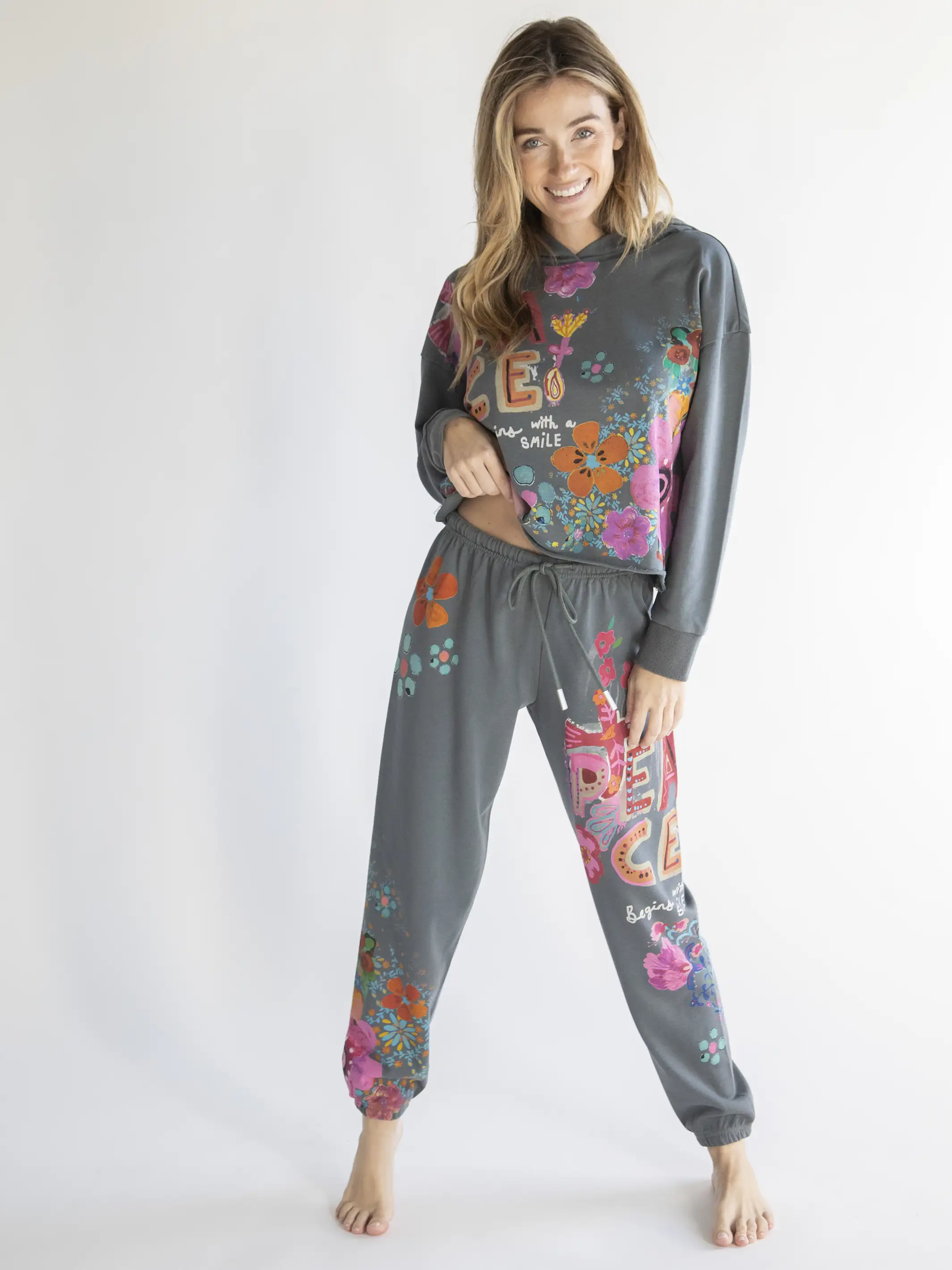 Life Is A Canvas Jogger - Peace Charcoal