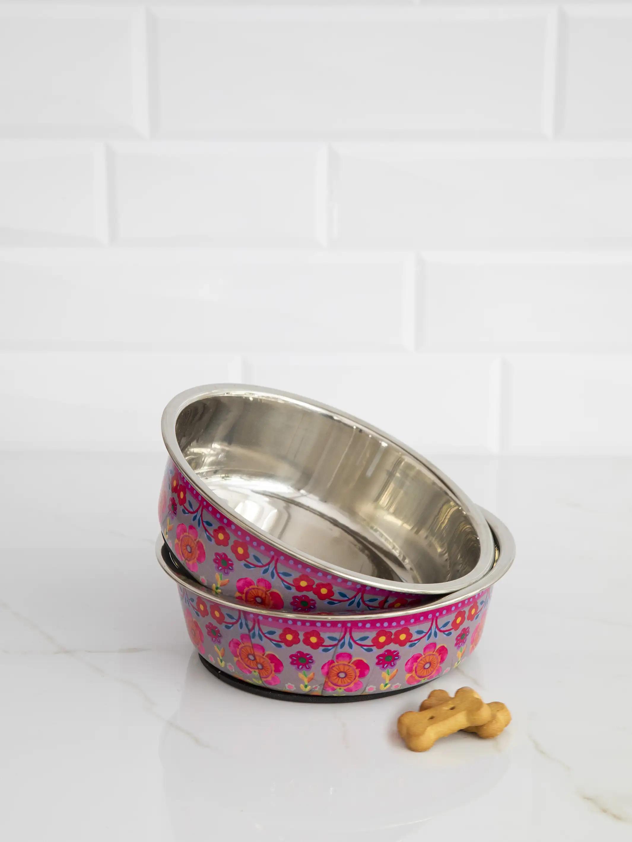 Stainless Steel Dog Bowls, Set of 2