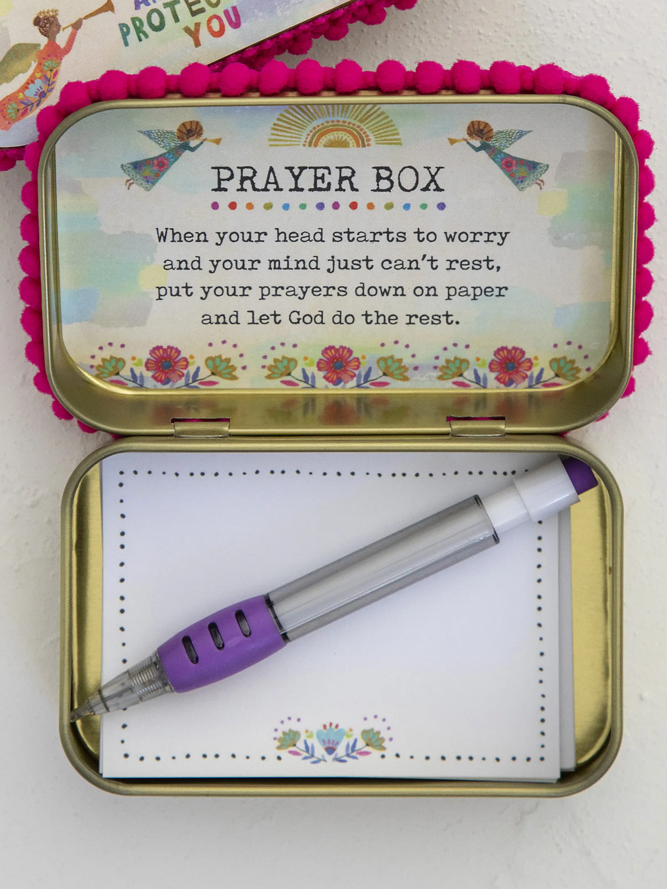 Tin Prayer Box - Angel Watching