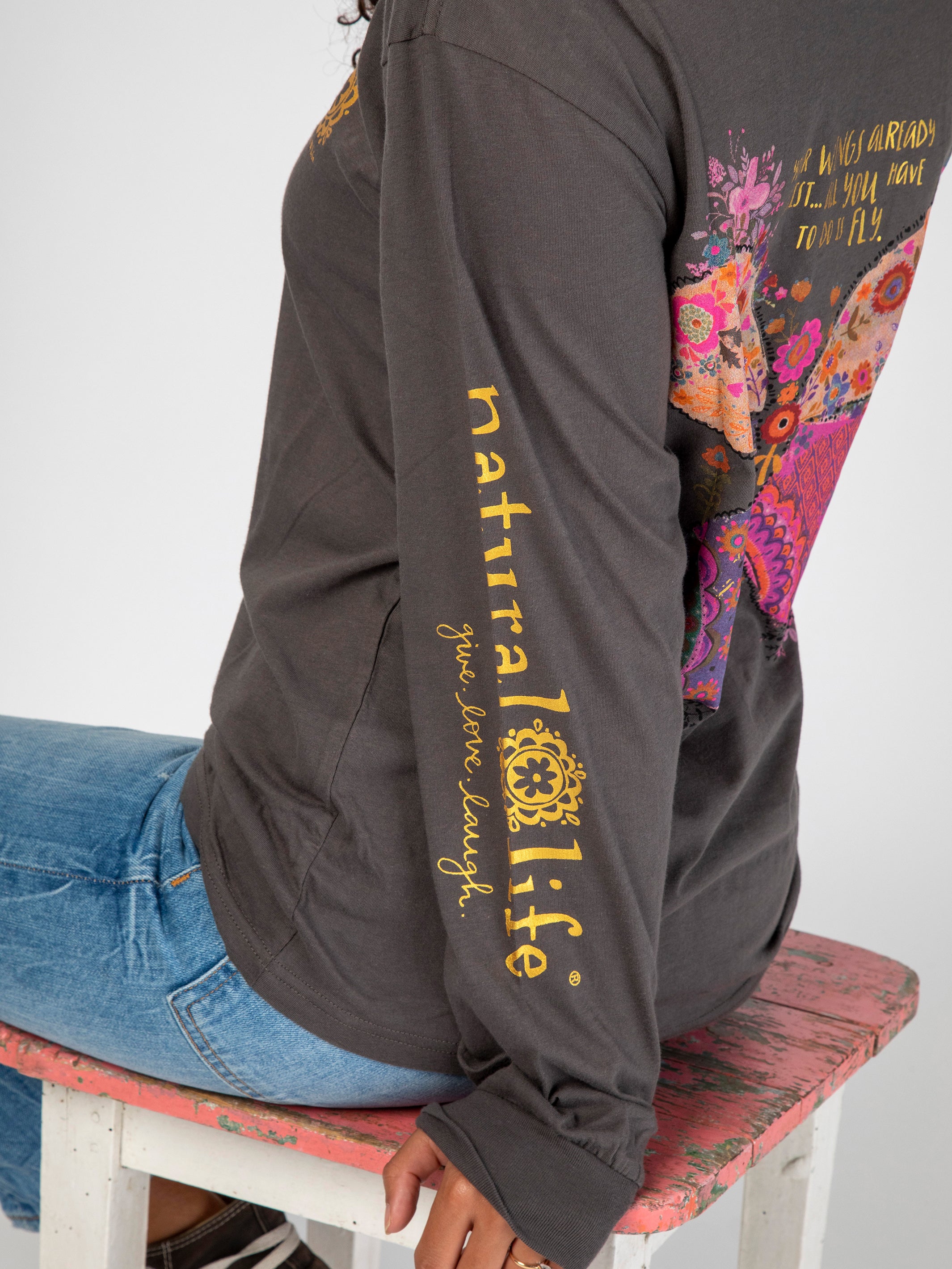 Long Sleeve Comfy Tee Shirt - Wings Exist