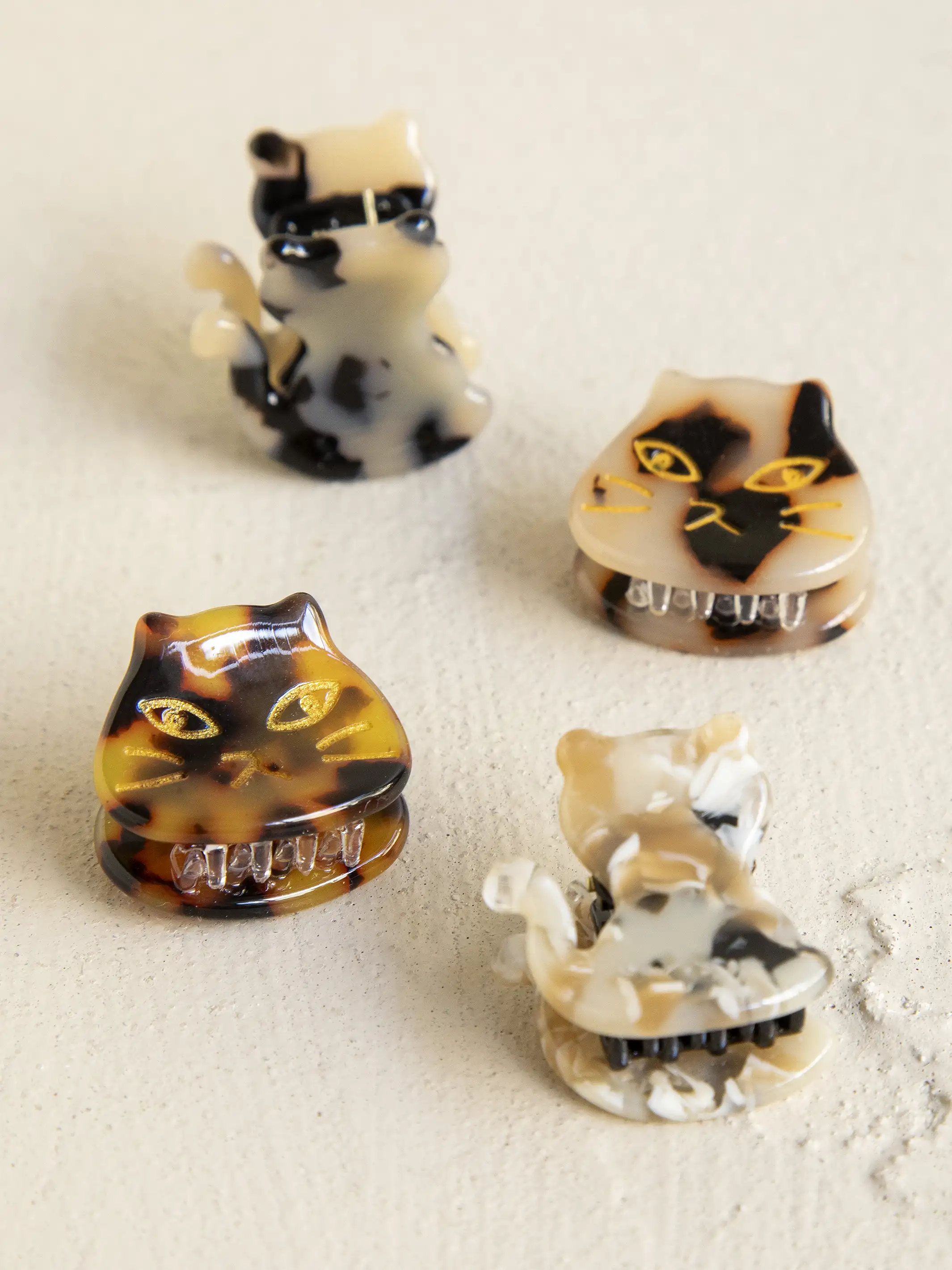 Mini Kitty Cat Hair Clips, Set of 4